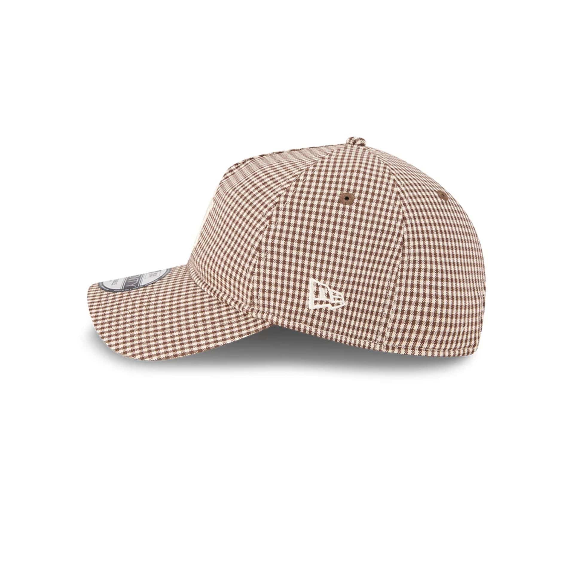 New York Yankees MLB Check Open Brown 9TWENTY A-Frame Adjustable Cap - Image 6