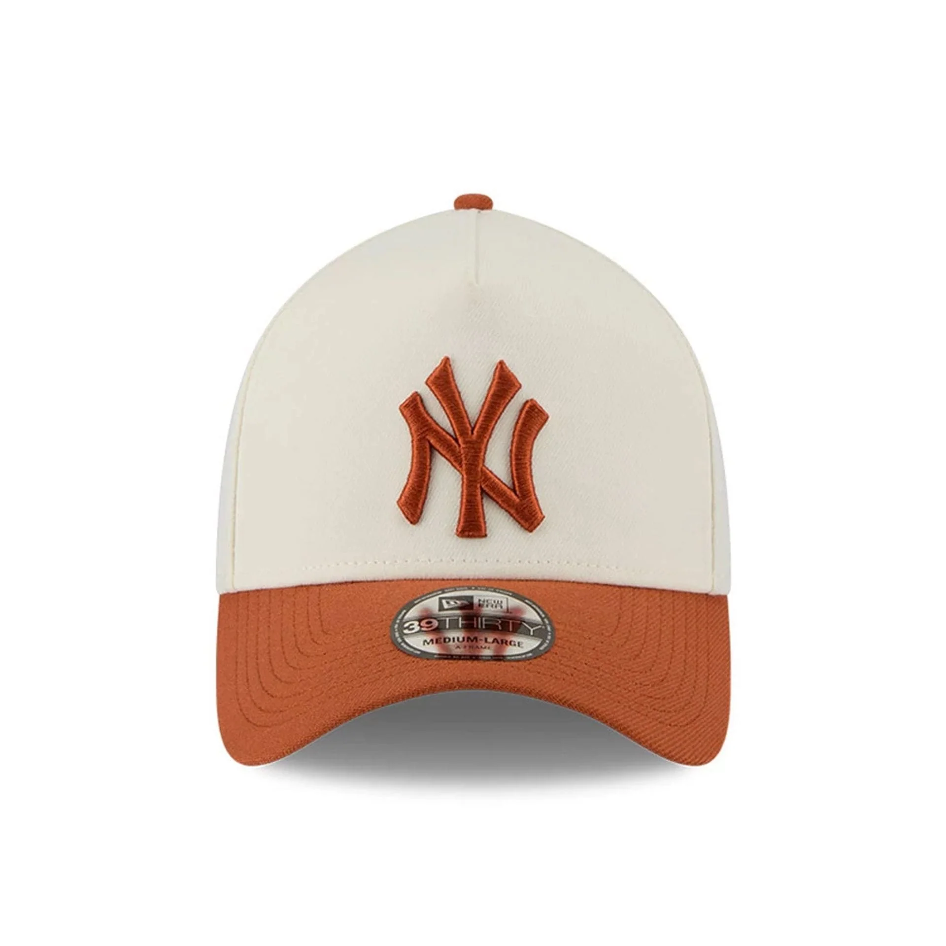 New York Yankees MLB Chrome Burnt Orange 39THIRTY A-Frame Stretch Fit Cap - Image 4