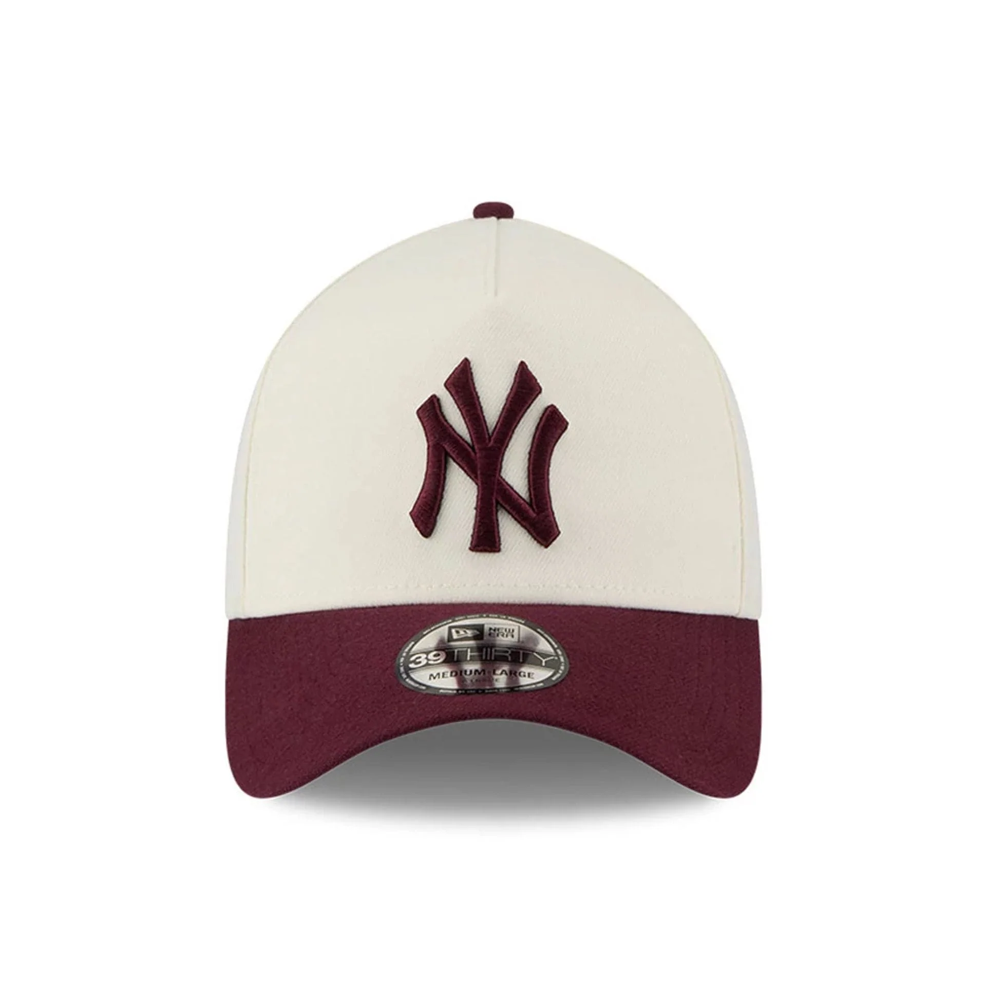 New York Yankees MLB Chrome Dark Red 39THIRTY A-Frame Stretch Fit Cap - Image 4