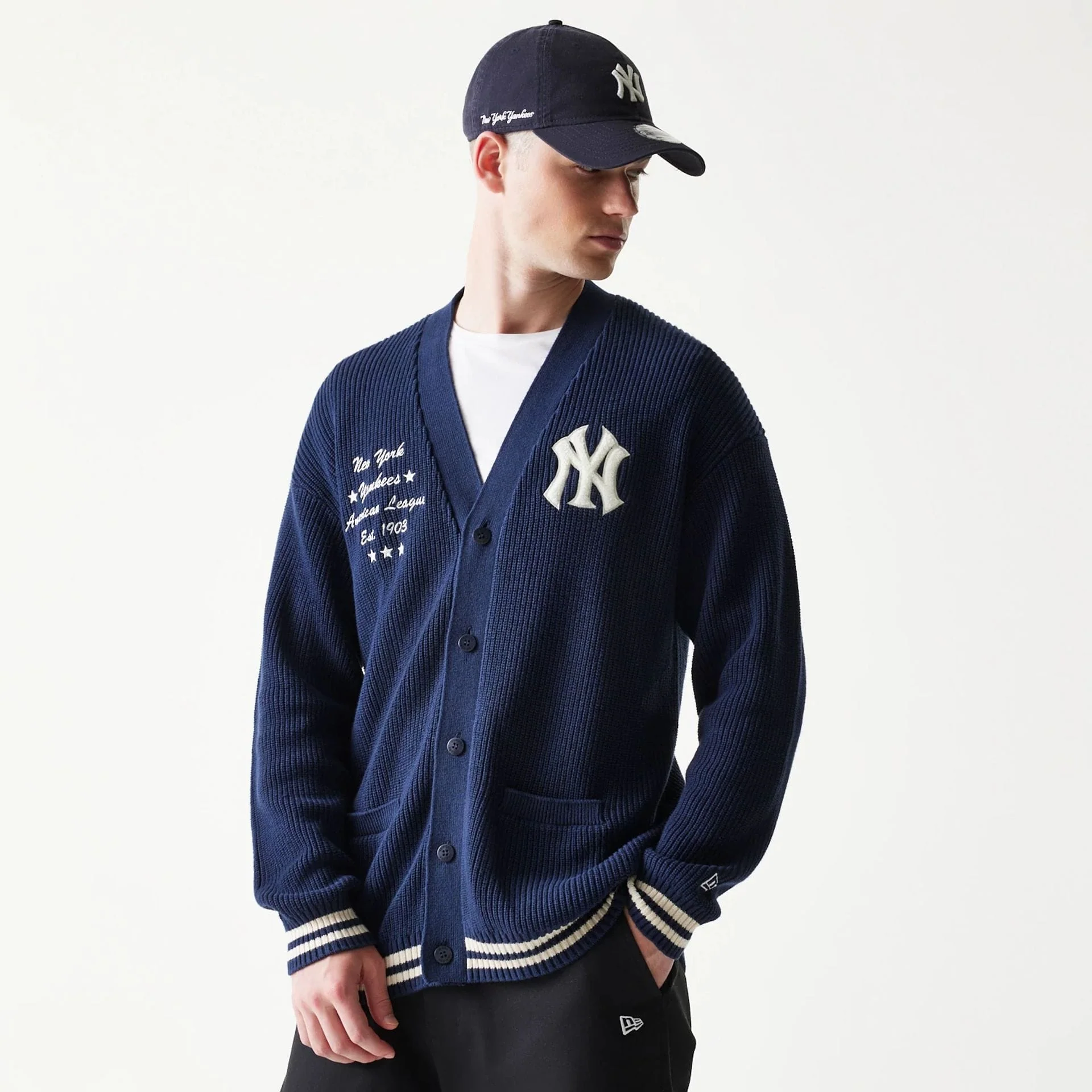 New York Yankees MLB Collegiate Navy Cardigan - Image 3