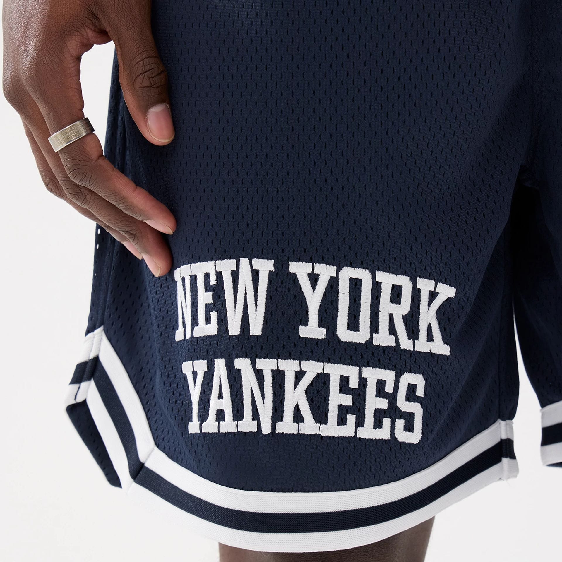 New York Yankees MLB Comfort Navy Oversized Shorts - Image 5