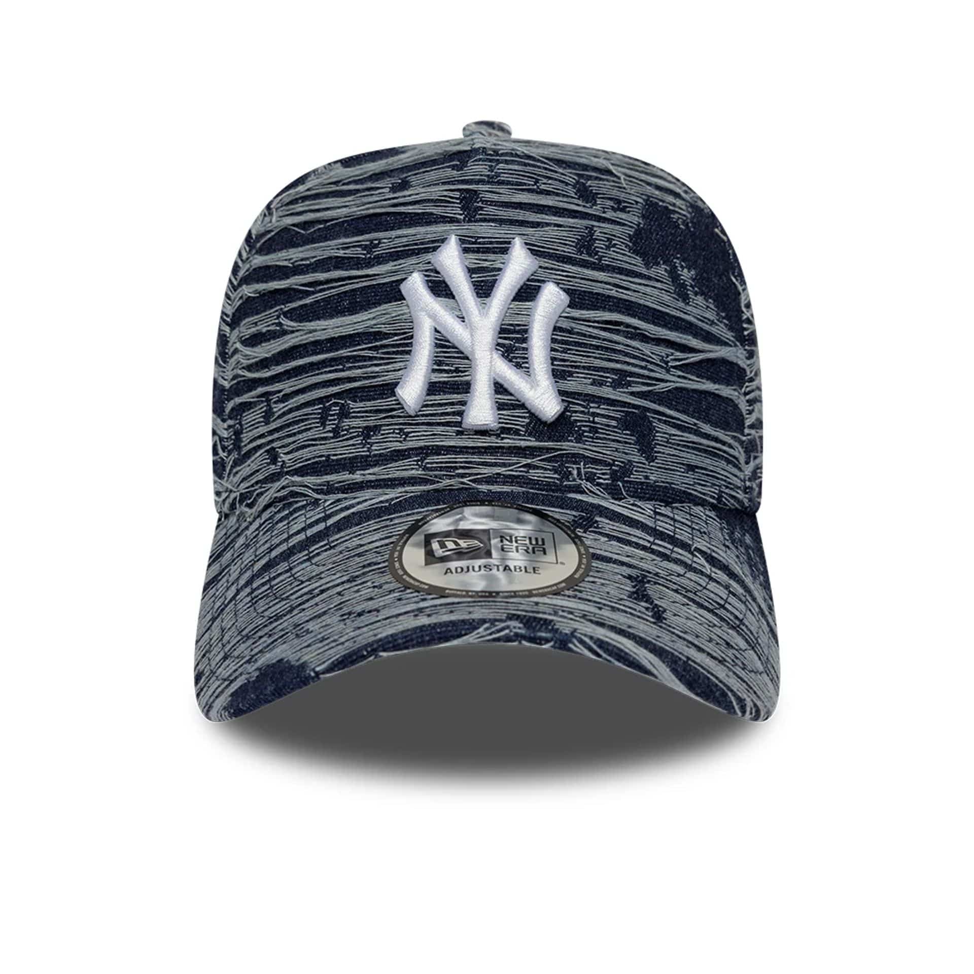 New York Yankees MLB Distressed Denim Navy 9FORTY E-Frame Adjustable Cap - Image 2