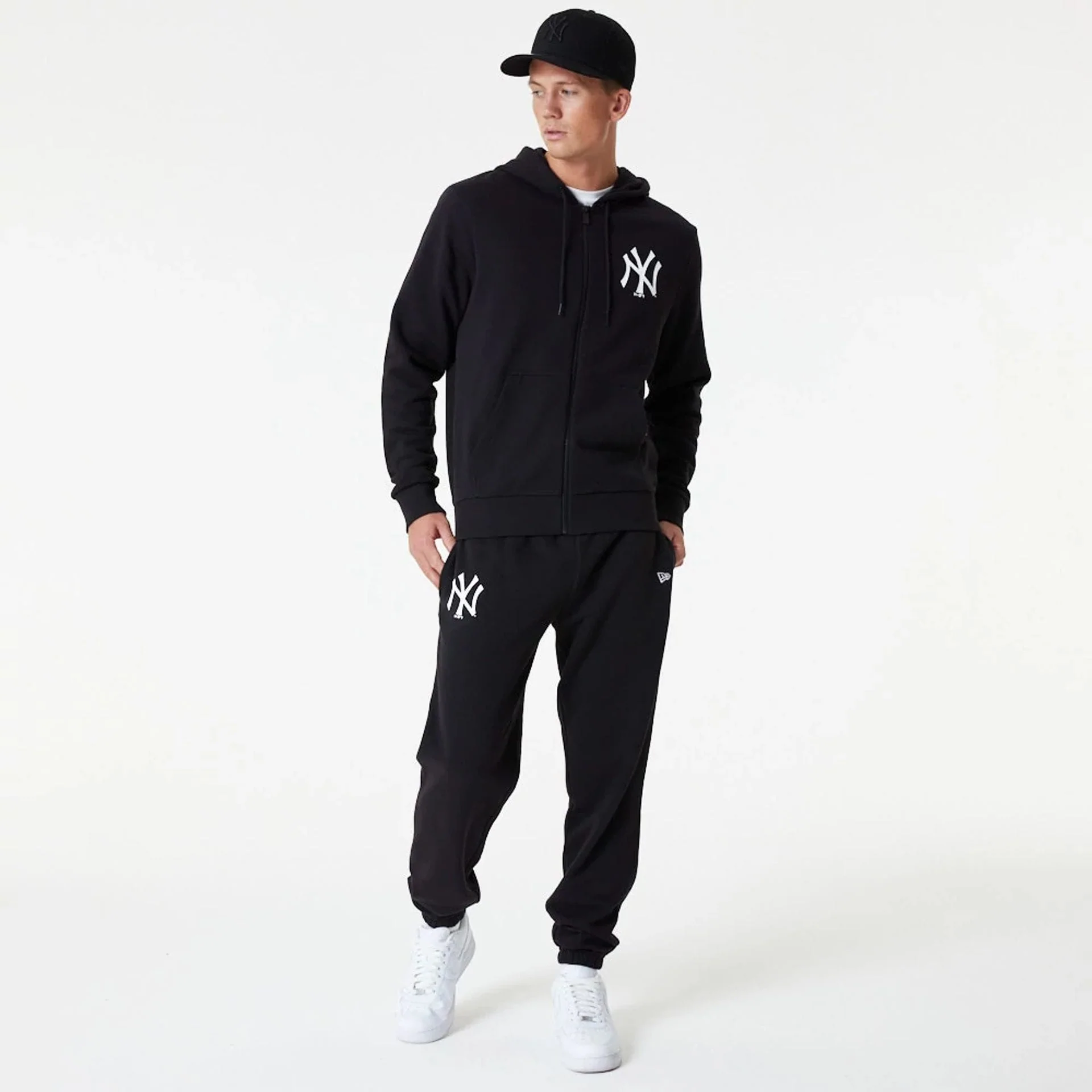 New York Yankees MLB Essential Black Full Zip Hoodie - Image 8