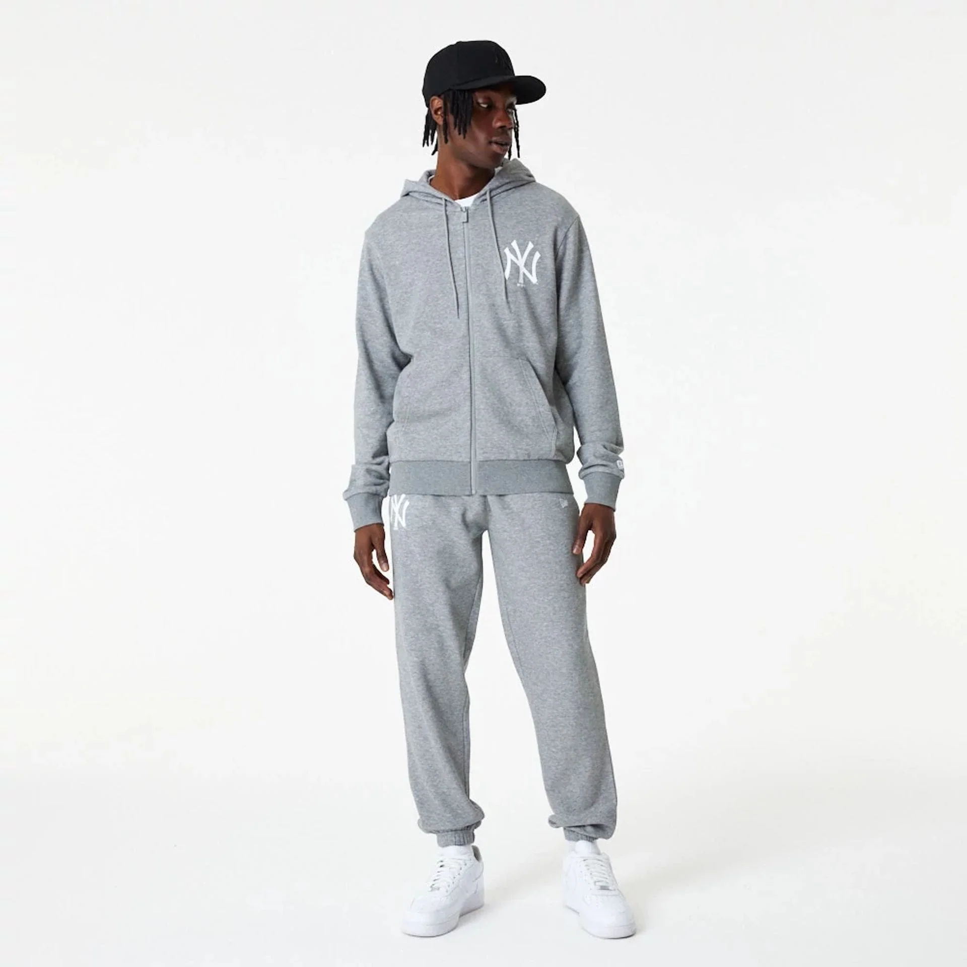 New York Yankees MLB Essential Grey Full Zip Hoodie - Image 8