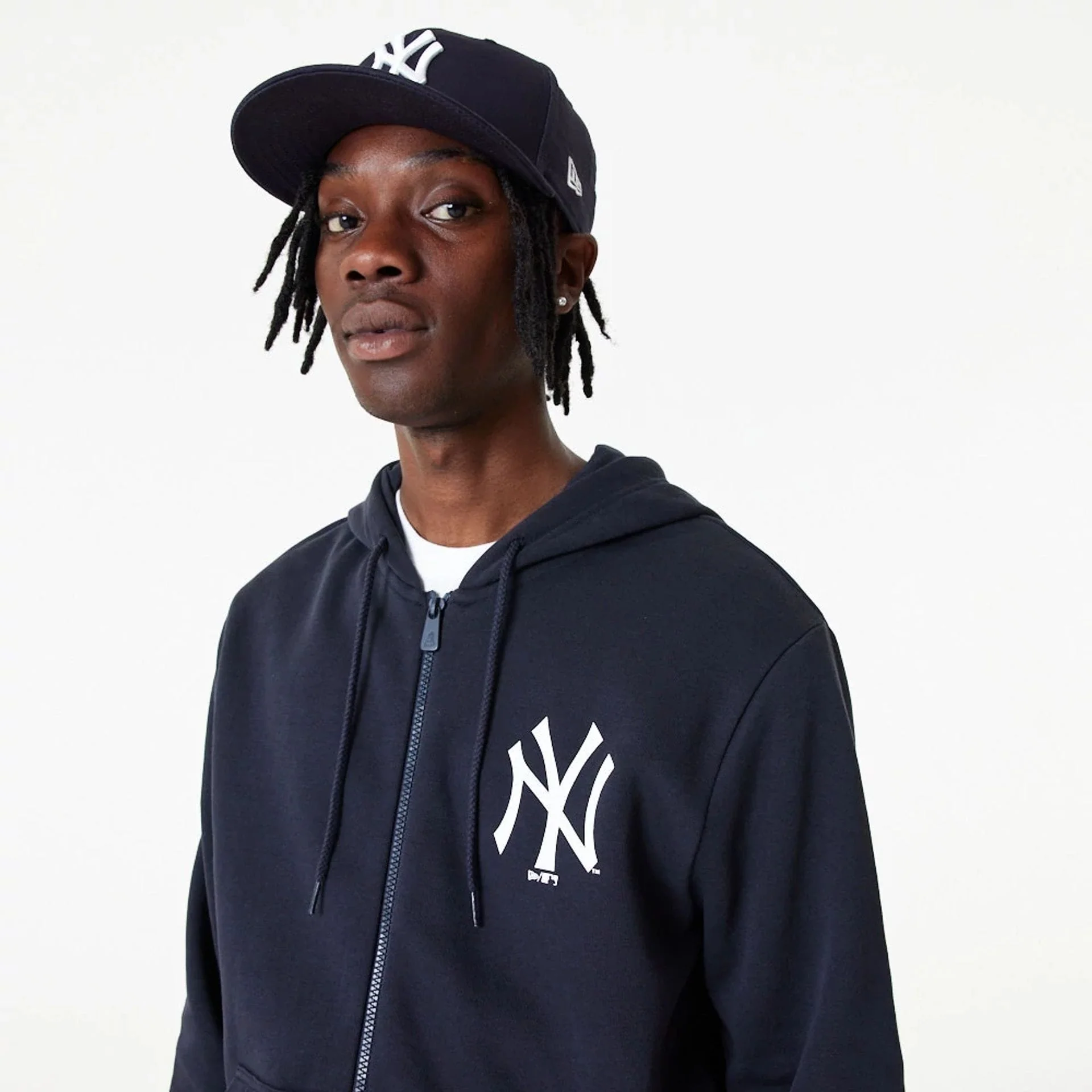 New York Yankees MLB Essential Navy Full Zip Hoodie - Image 5