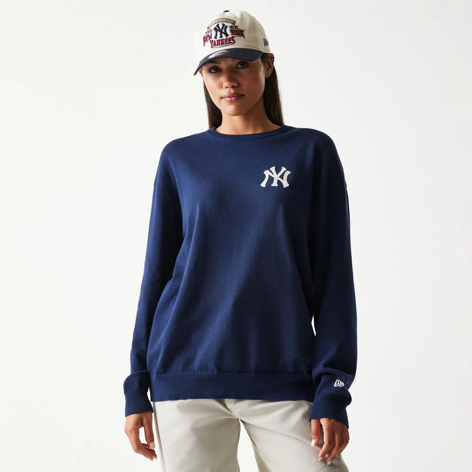 New York Yankees MLB Essential Navy Knitted Sweater - Image 4