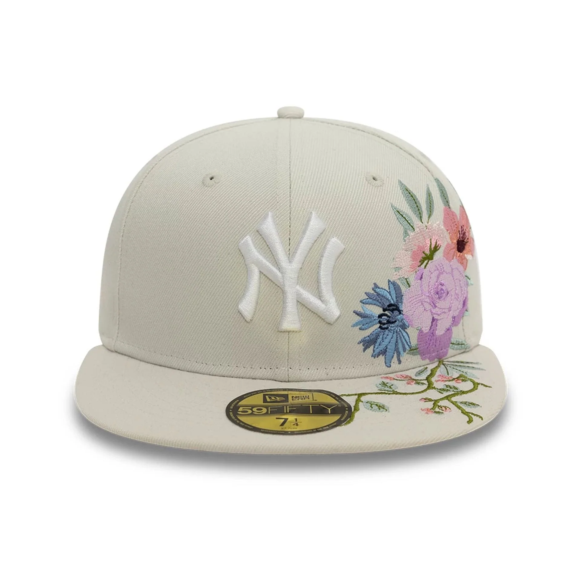 New York Yankees MLB Floral Light Beige 59FIFTY Fitted Cap - Image 3