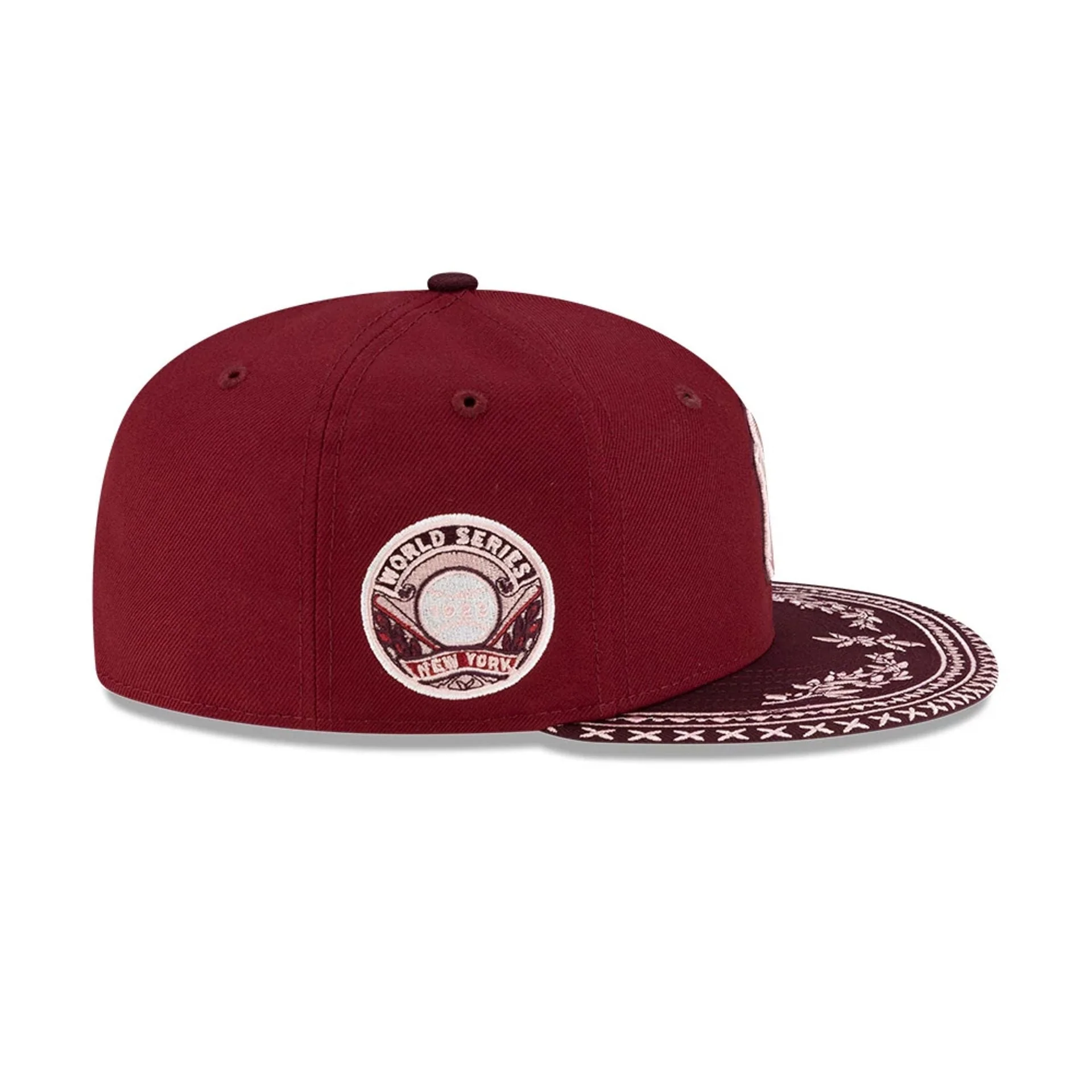 New York Yankees MLB Flourishes Dark Red 59FIFTY Fitted Cap - Image 5