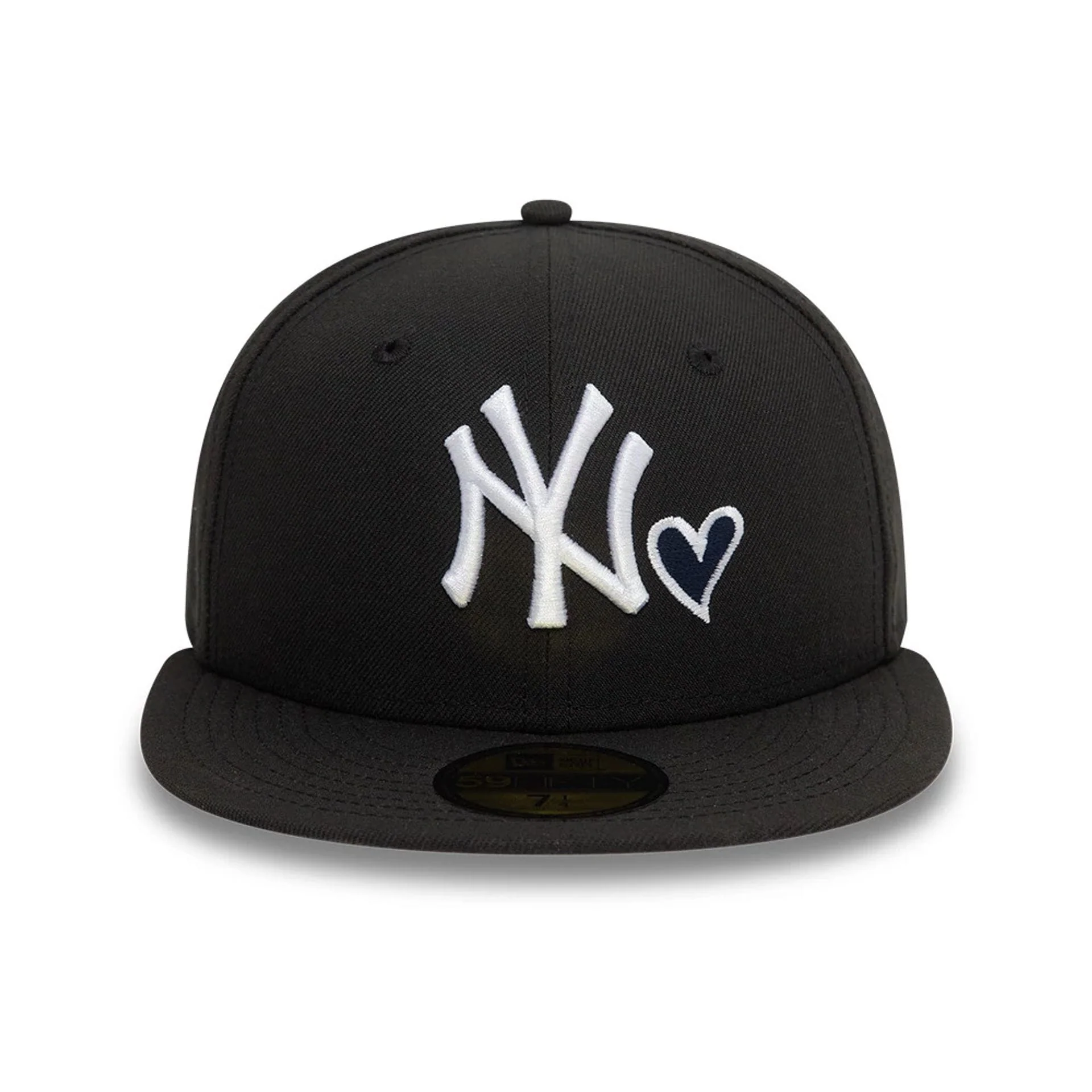 New York Yankees MLB Heart Icon Black 59FIFTY Fitted Cap - Image 3