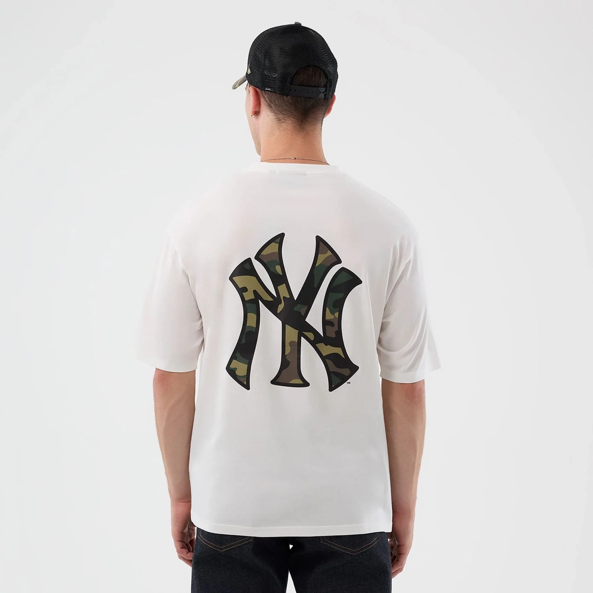 New York Yankees MLB Infill White Oversized T-Shirt - Image 2