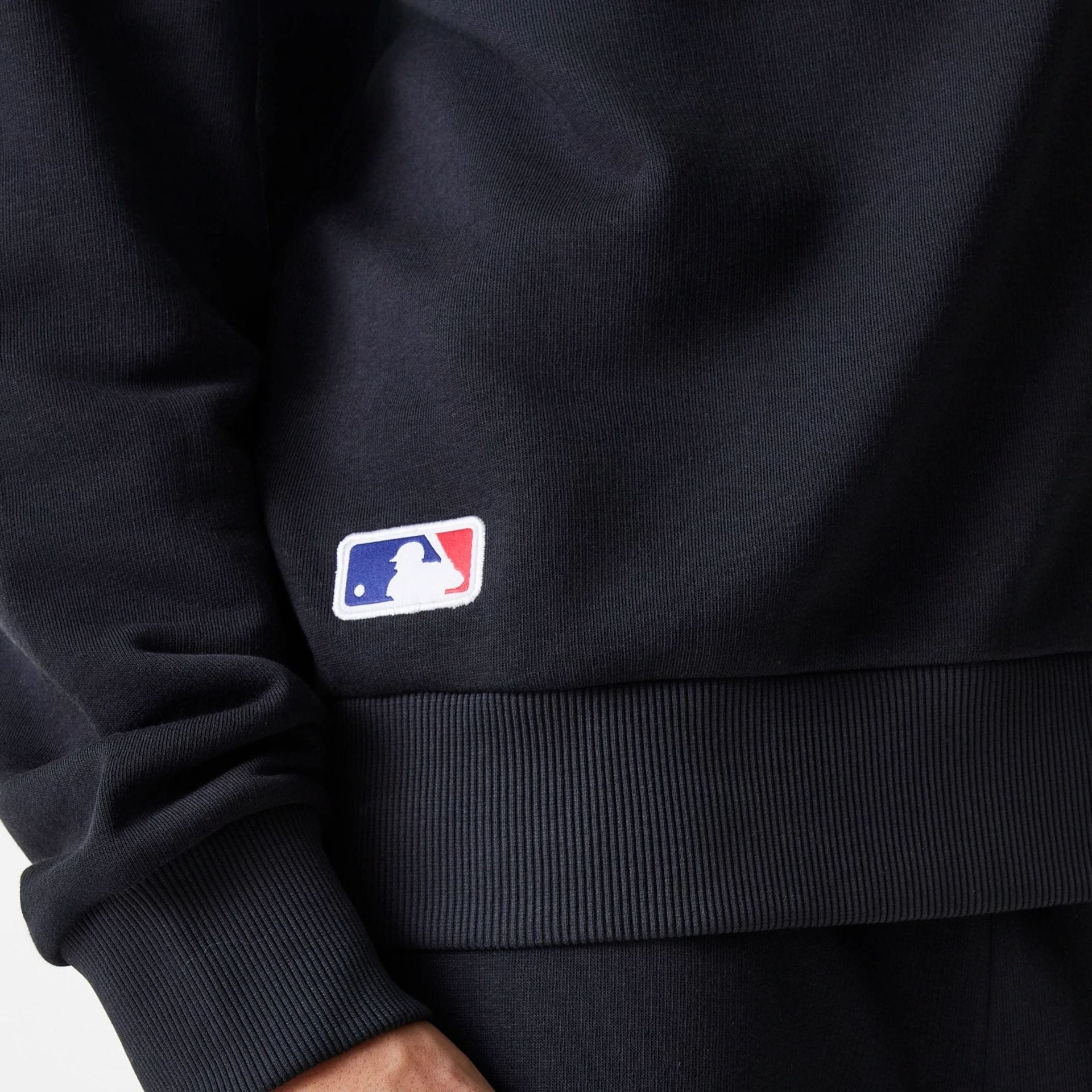 New York Yankees MLB League Essential French Terry Black Crew Neck Sweater - Image 6