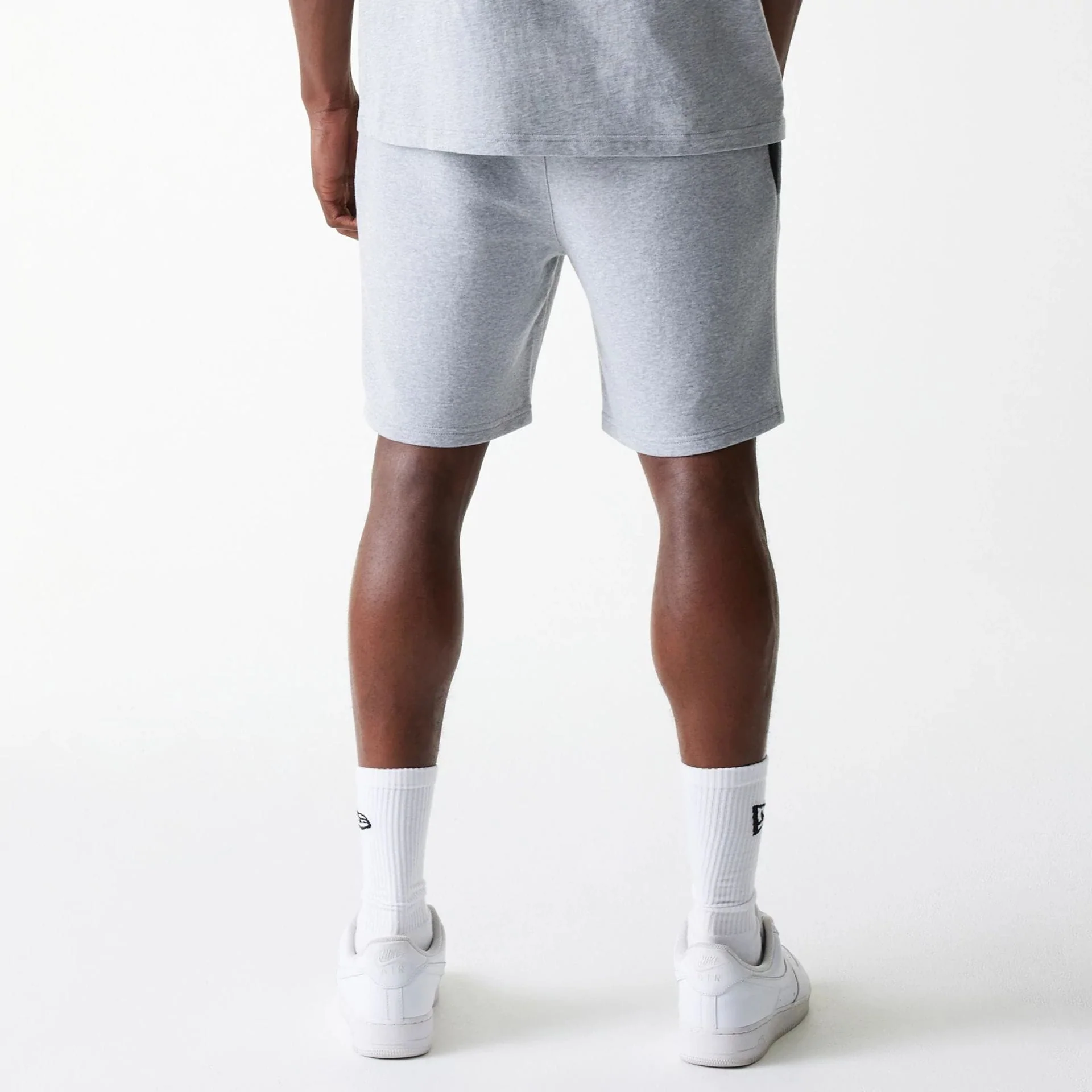 New York Yankees MLB League Essential French Terry Grey Shorts - Image 2
