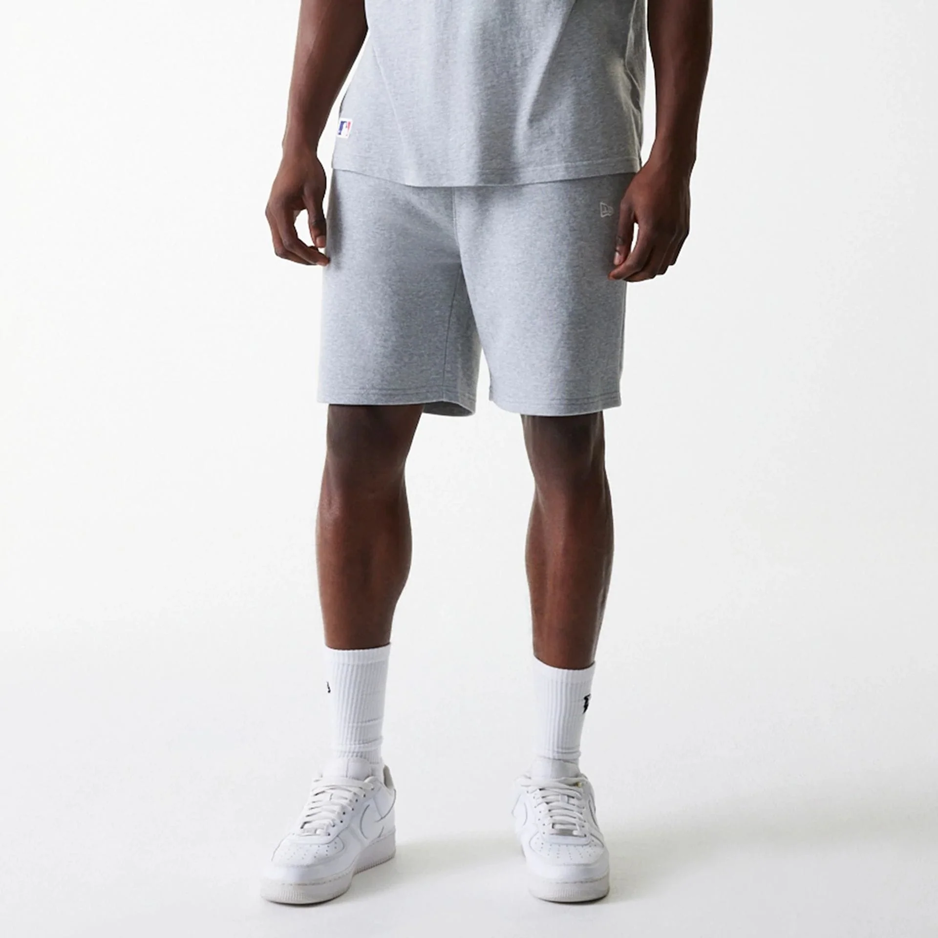 New York Yankees MLB League Essential French Terry Grey Shorts - Image 3