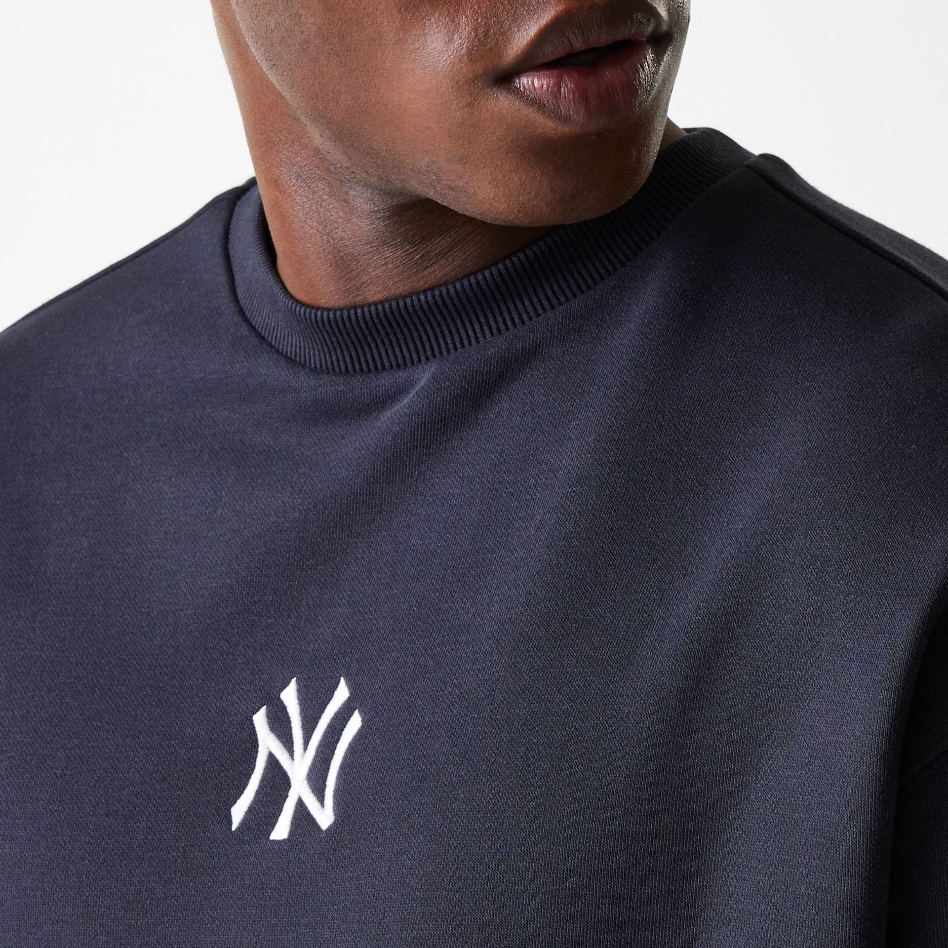 New York Yankees MLB League Essential French Terry Navy Crew Neck Sweater - Image 4