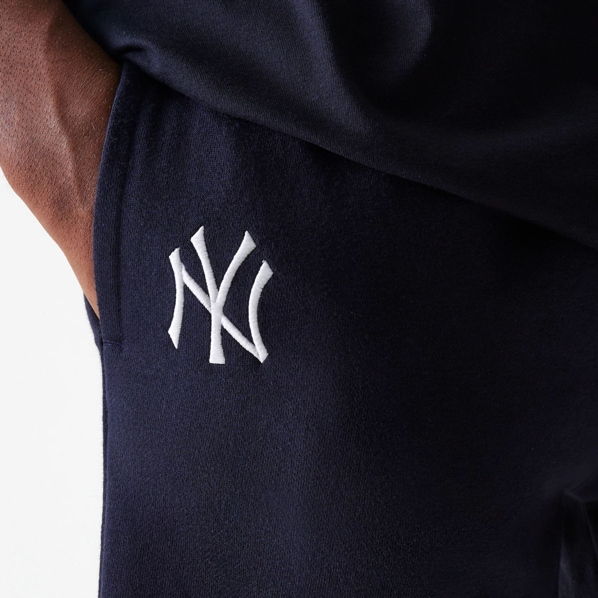 New York Yankees MLB League Essential French Terry Navy Shorts - Image 4