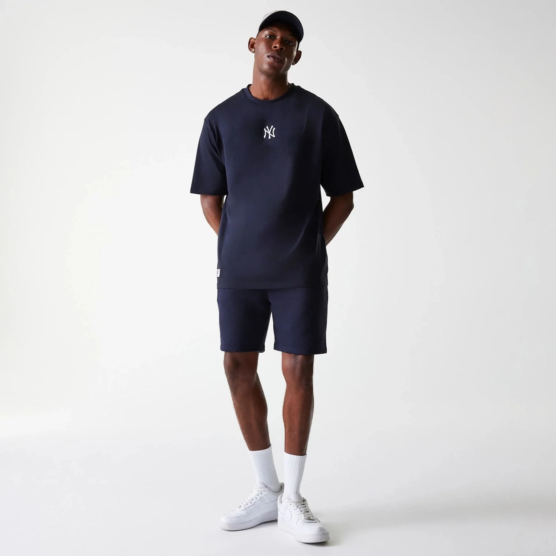 New York Yankees MLB League Essential French Terry Navy Shorts - Image 8