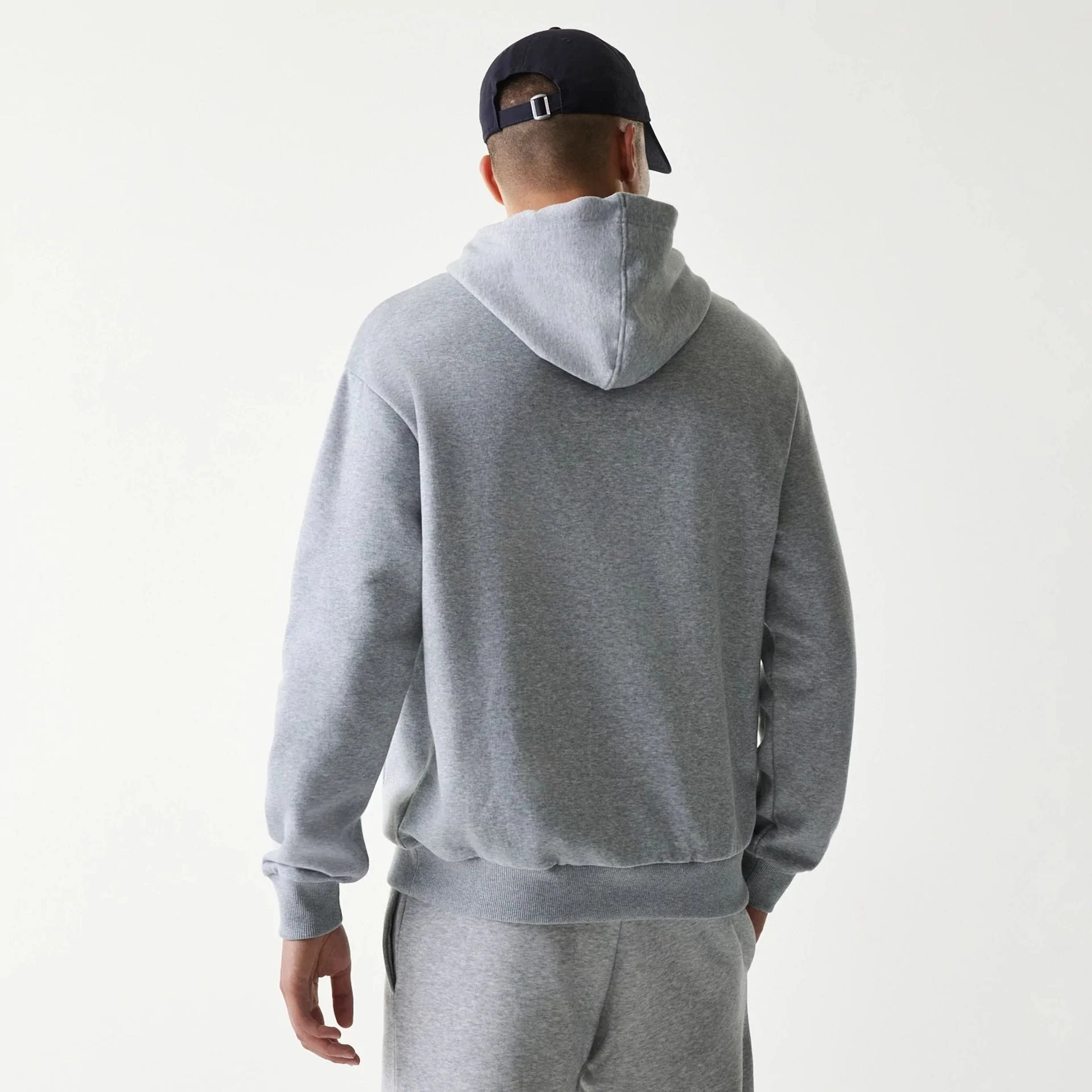 New York Yankees MLB League Essential Grey Oversized Pullover Hoodie - Image 2