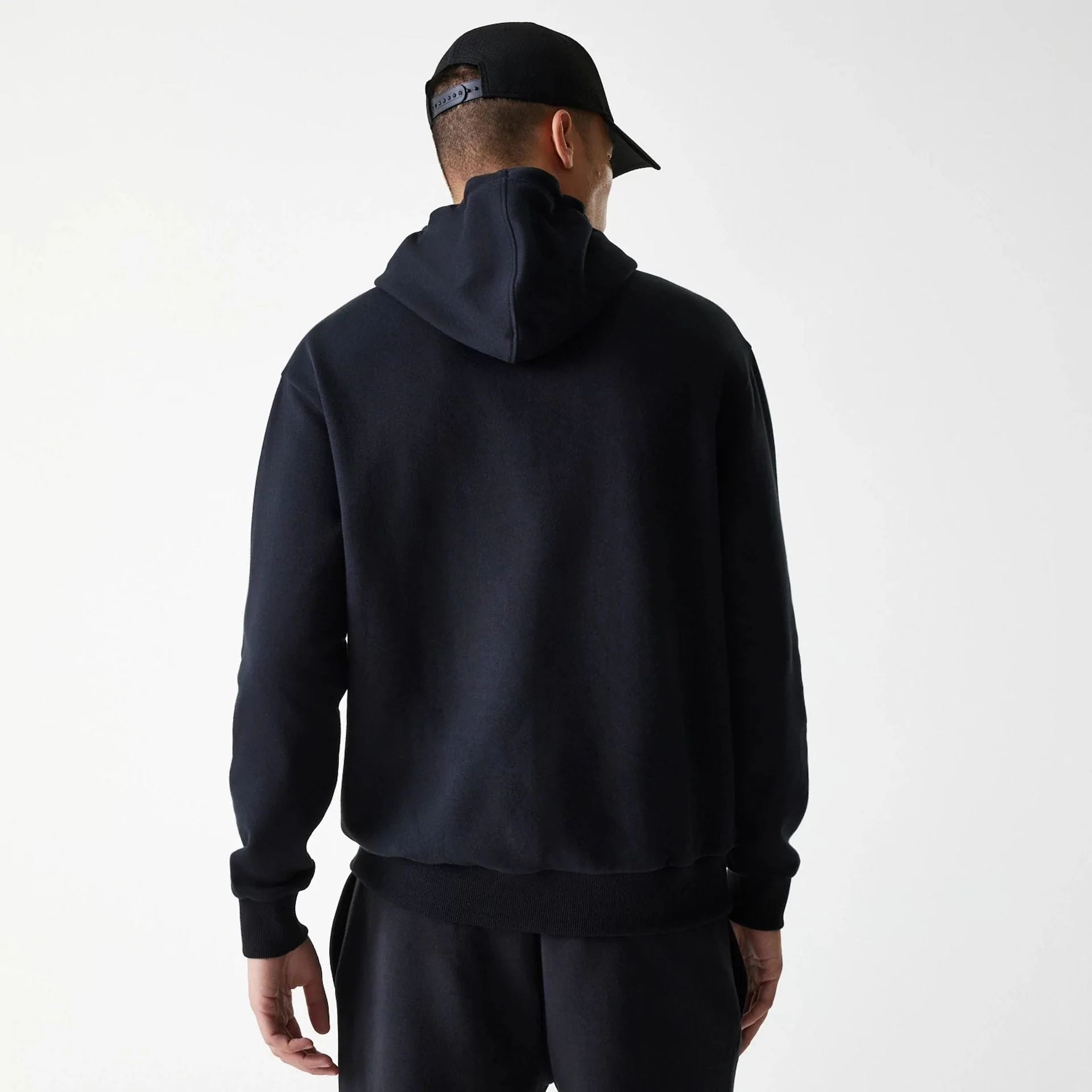 New York Yankees MLB League Essential Midi French Terry Black Oversized Pullover Hoodie - Image 2