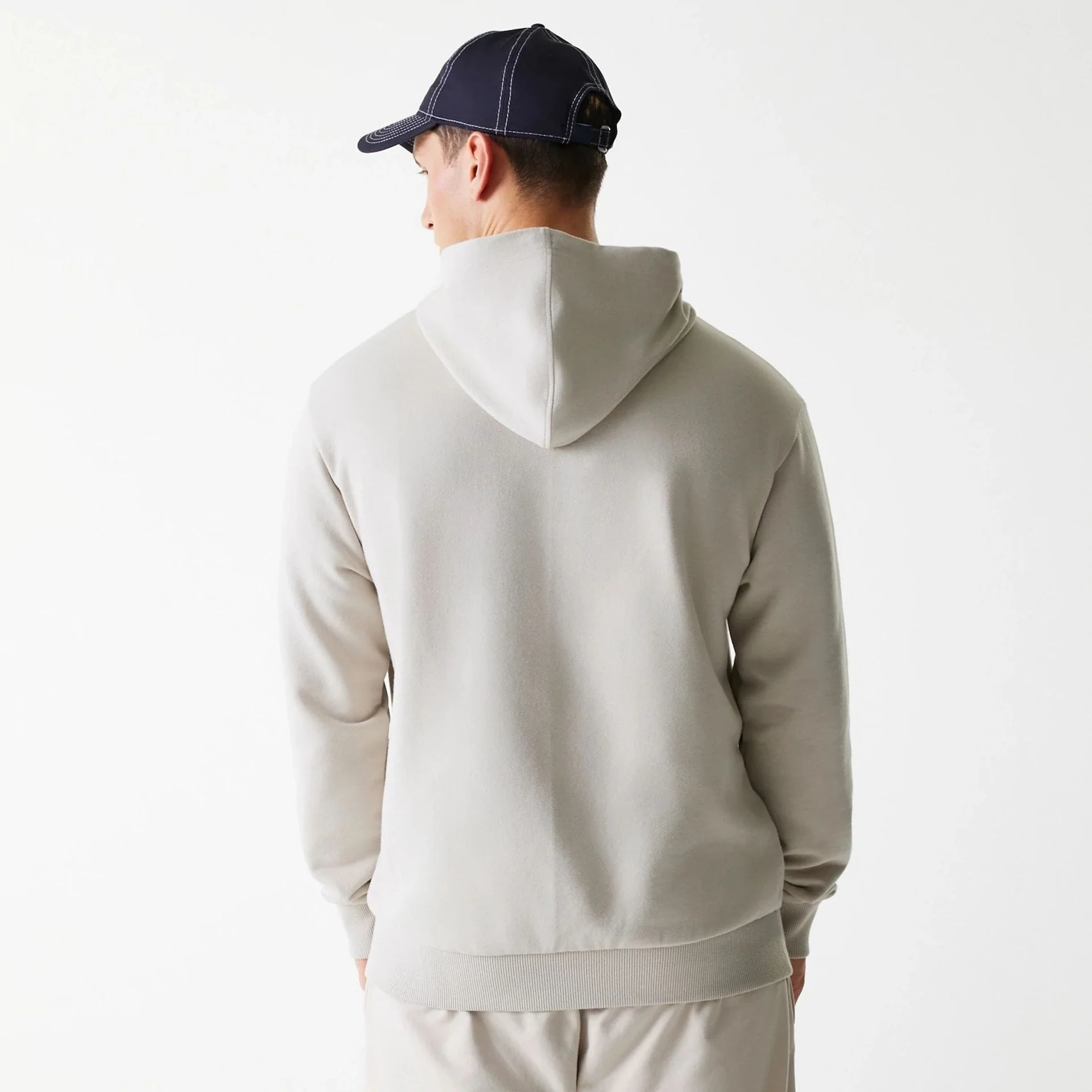 New York Yankees MLB League Essential Midi French Terry Cream Oversized Pullover Hoodie - Image 2