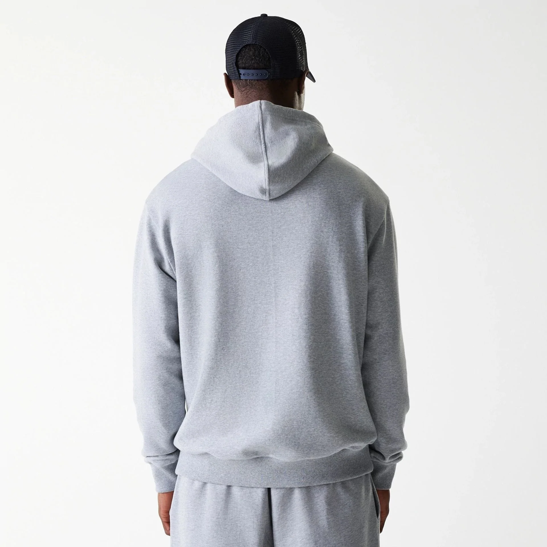 New York Yankees MLB League Essential Midi French Terry Grey Oversized Pullover Hoodie - Image 2