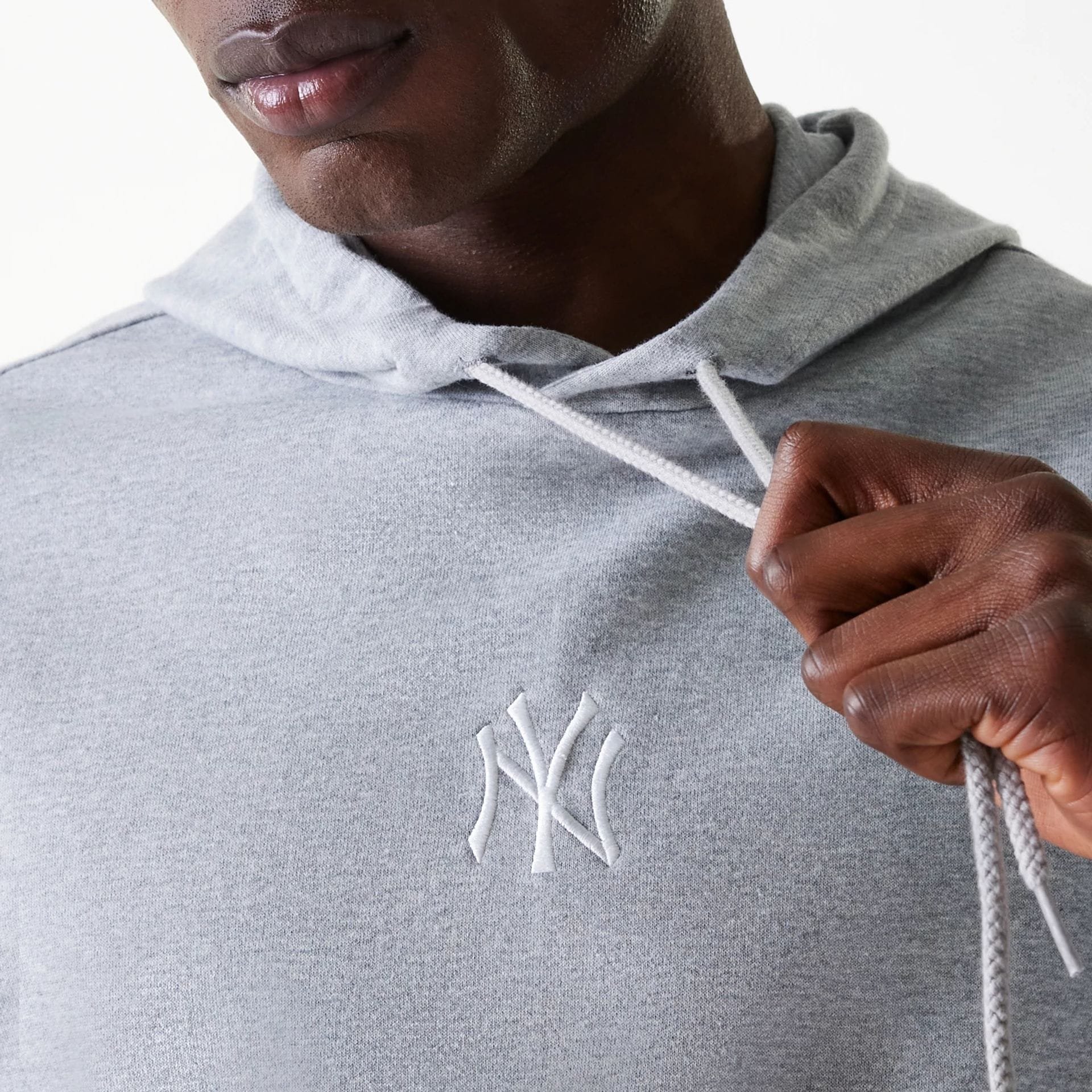 New York Yankees MLB League Essential Midi French Terry Grey Oversized Pullover Hoodie - Image 4
