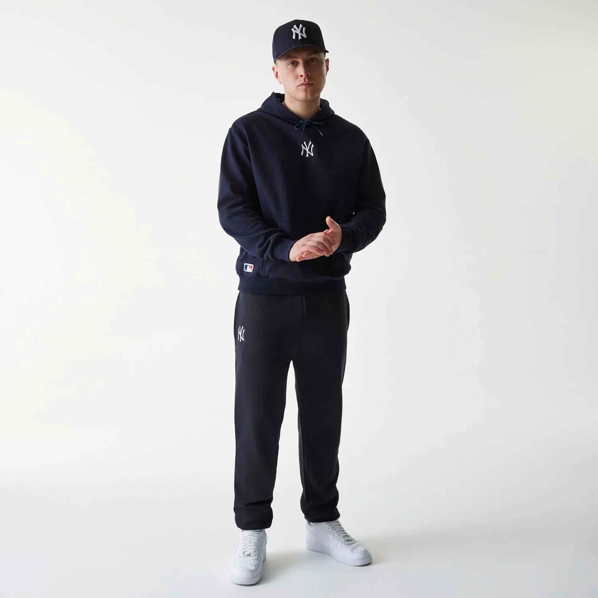 New York Yankees MLB League Essential Navy Oversized Pullover Hoodie - Image 8