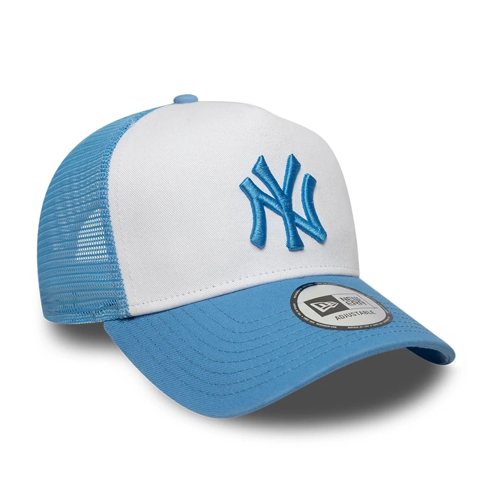 New York Yankees MLB League Essential Pastel Blue 9FORTY A-Frame Trucker Adjustable Cap - Image 3