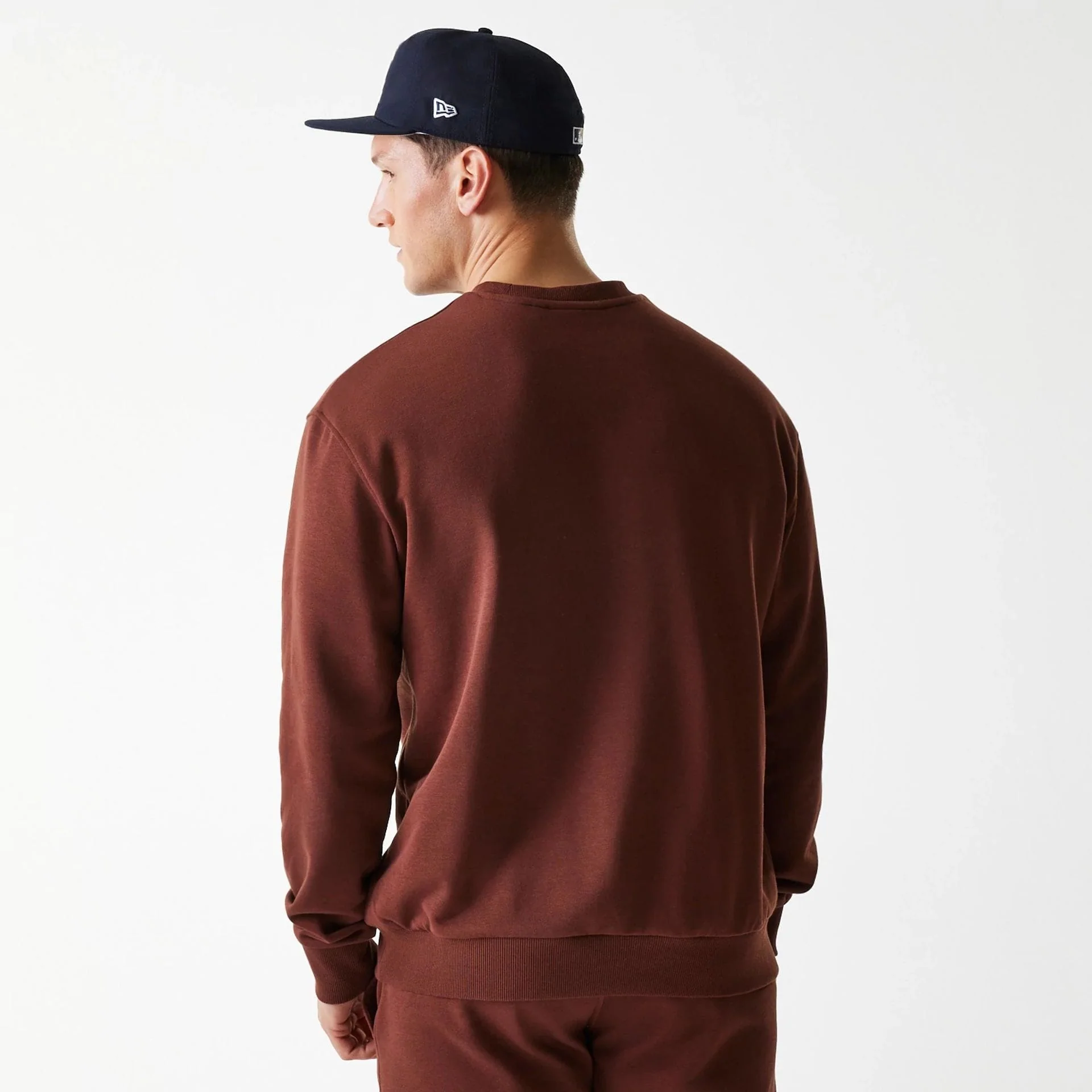 New York Yankees MLB Midi League Essential Brown Oversized Crew Neck Sweater - Image 2