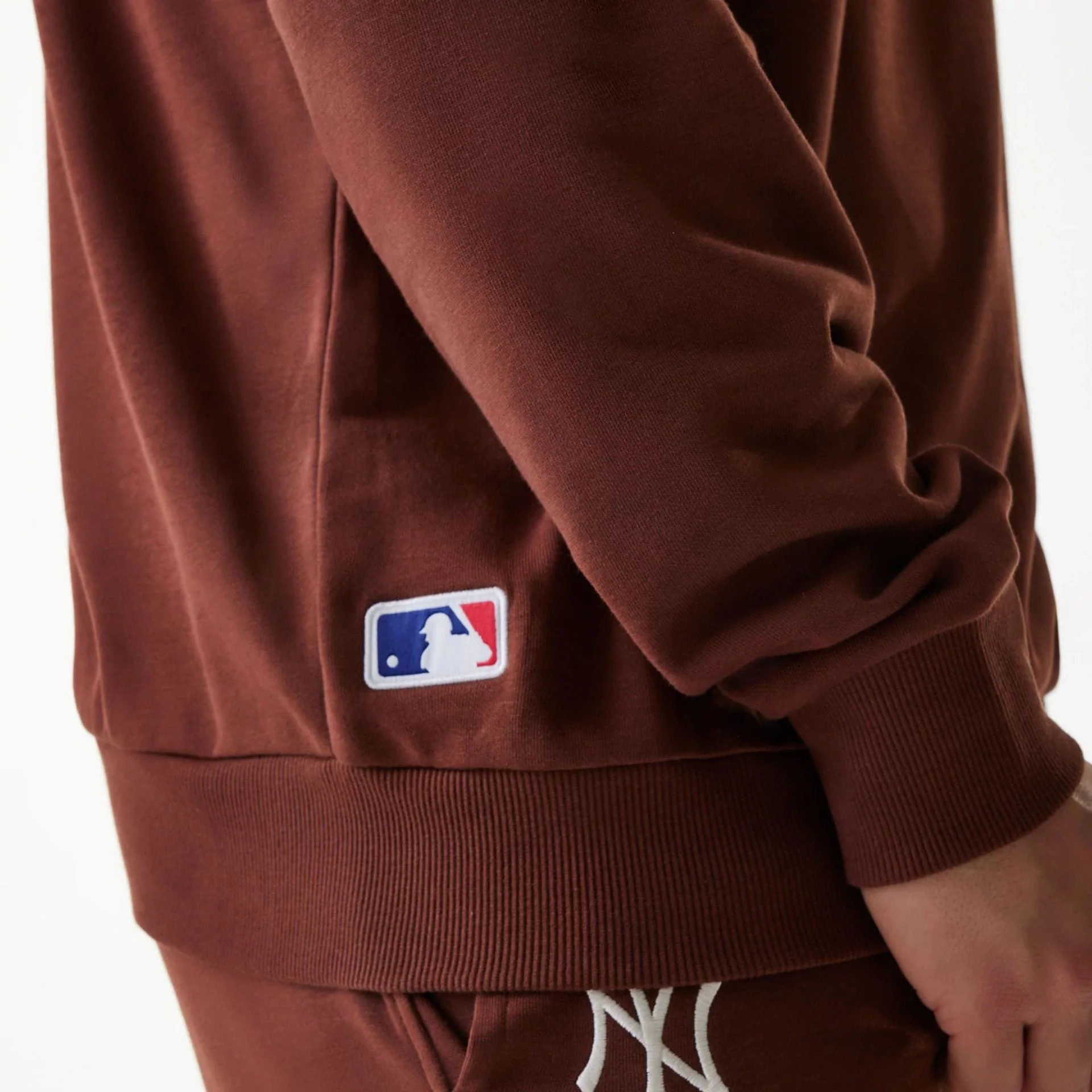 New York Yankees MLB Midi League Essential Brown Oversized Crew Neck Sweater - Image 5