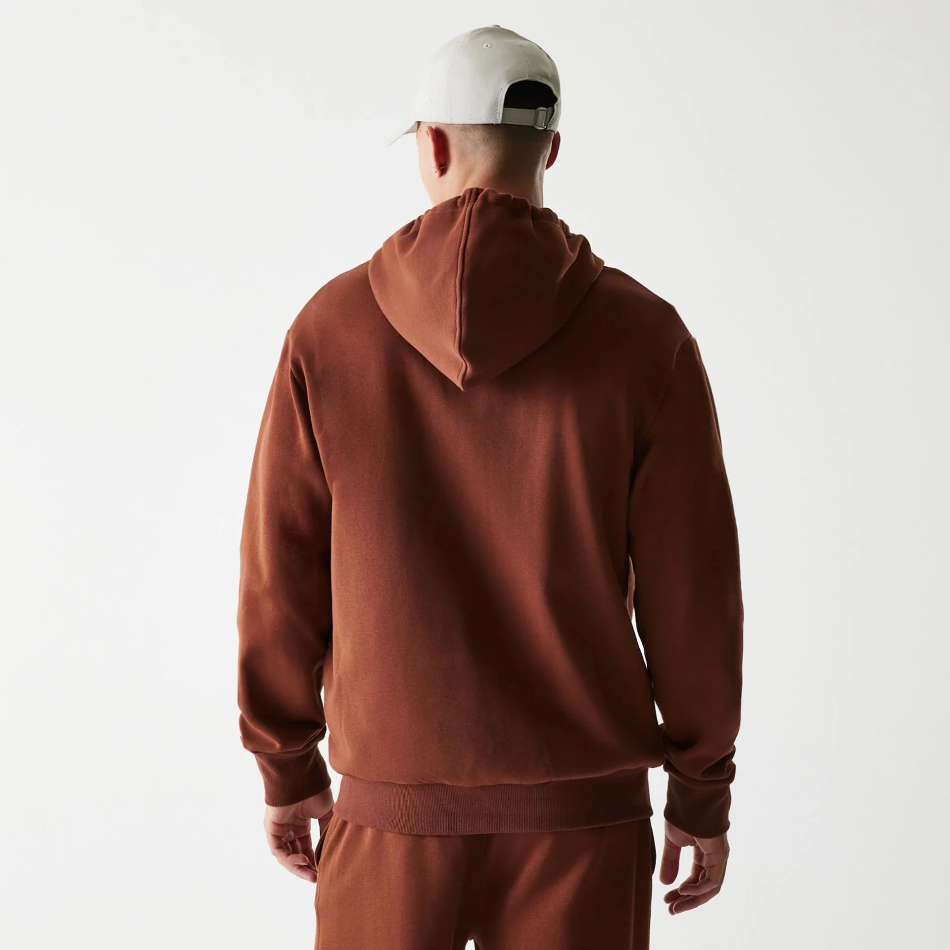 New York Yankees MLB Midi League Essential Brushed Fleece Brown Oversized Full Zip Hoodie - Image 2