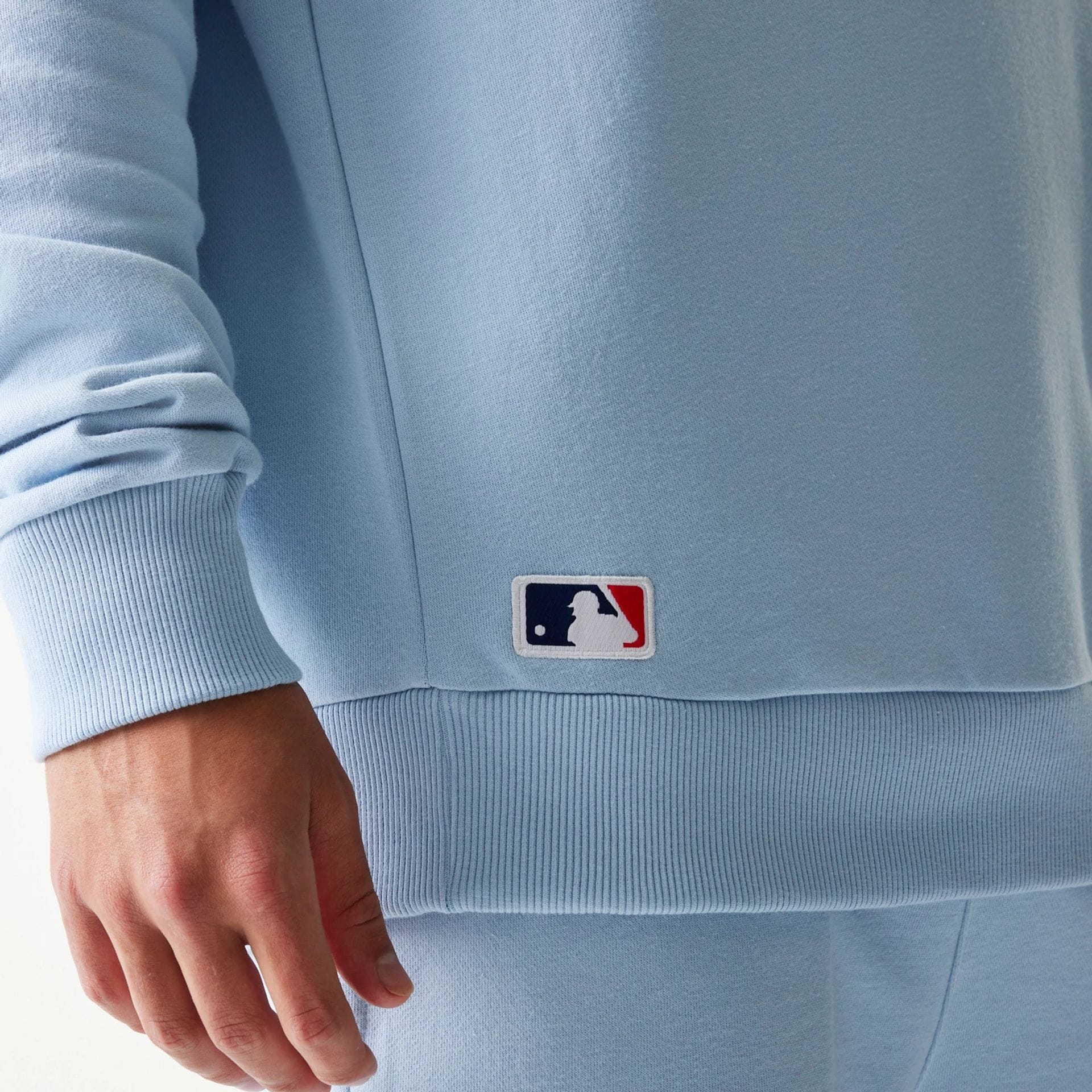 New York Yankees MLB Midi Pastel Blue Oversized Crew Neck Sweater - Image 4