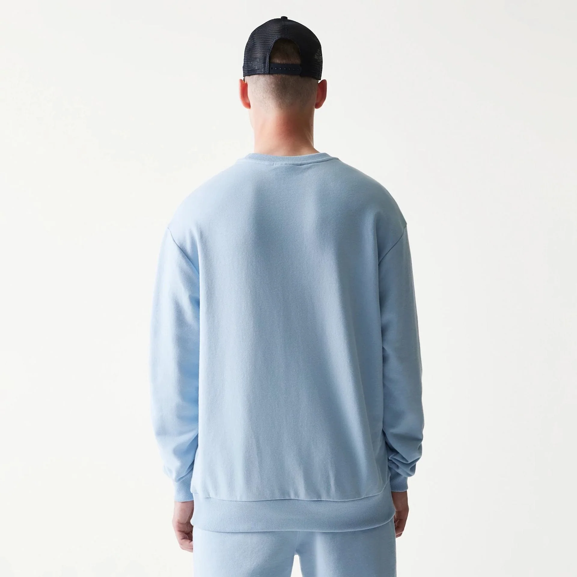New York Yankees MLB Midi Pastel Blue Oversized Crew Neck Sweater - Image 2