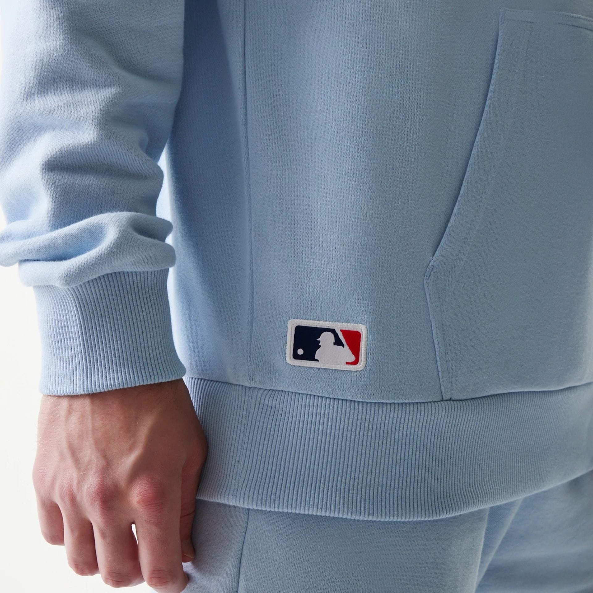 New York Yankees MLB Midi Pastel Blue Oversized Pullover Hoodie - Image 6