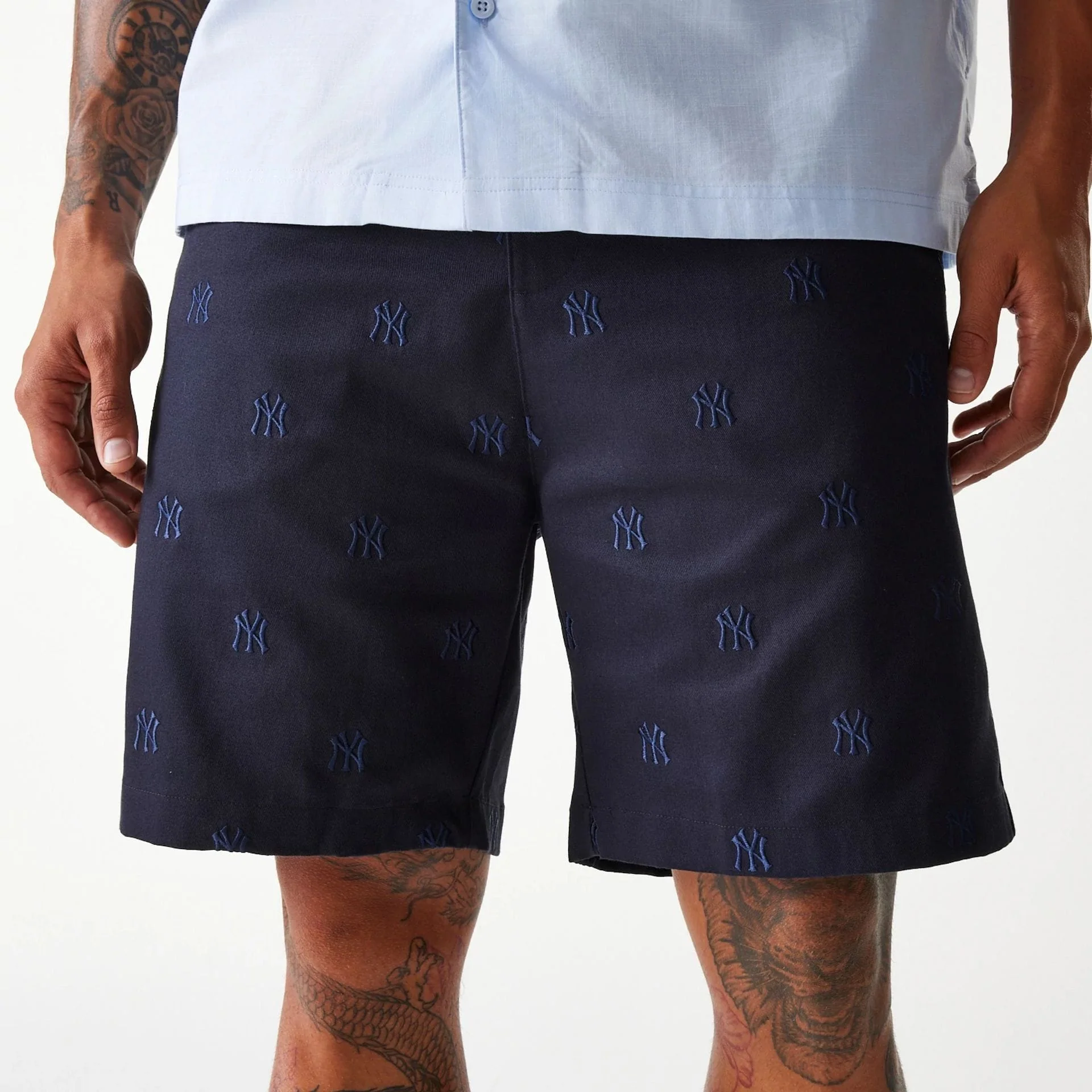 New York Yankees MLB Monogram Navy Shorts - Image 4