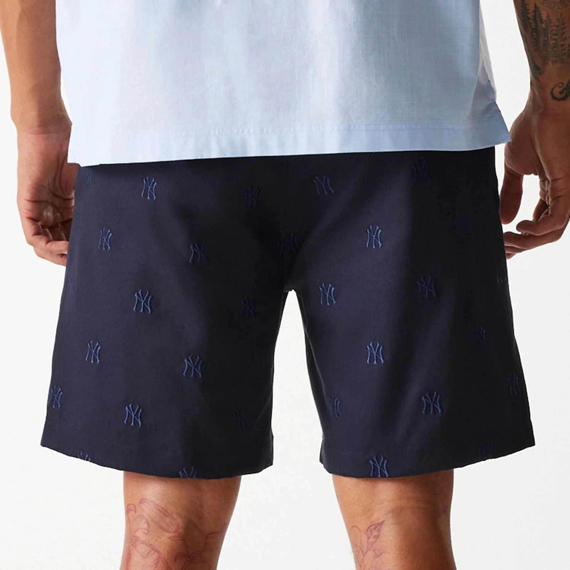 New York Yankees MLB Monogram Navy Shorts - Image 6