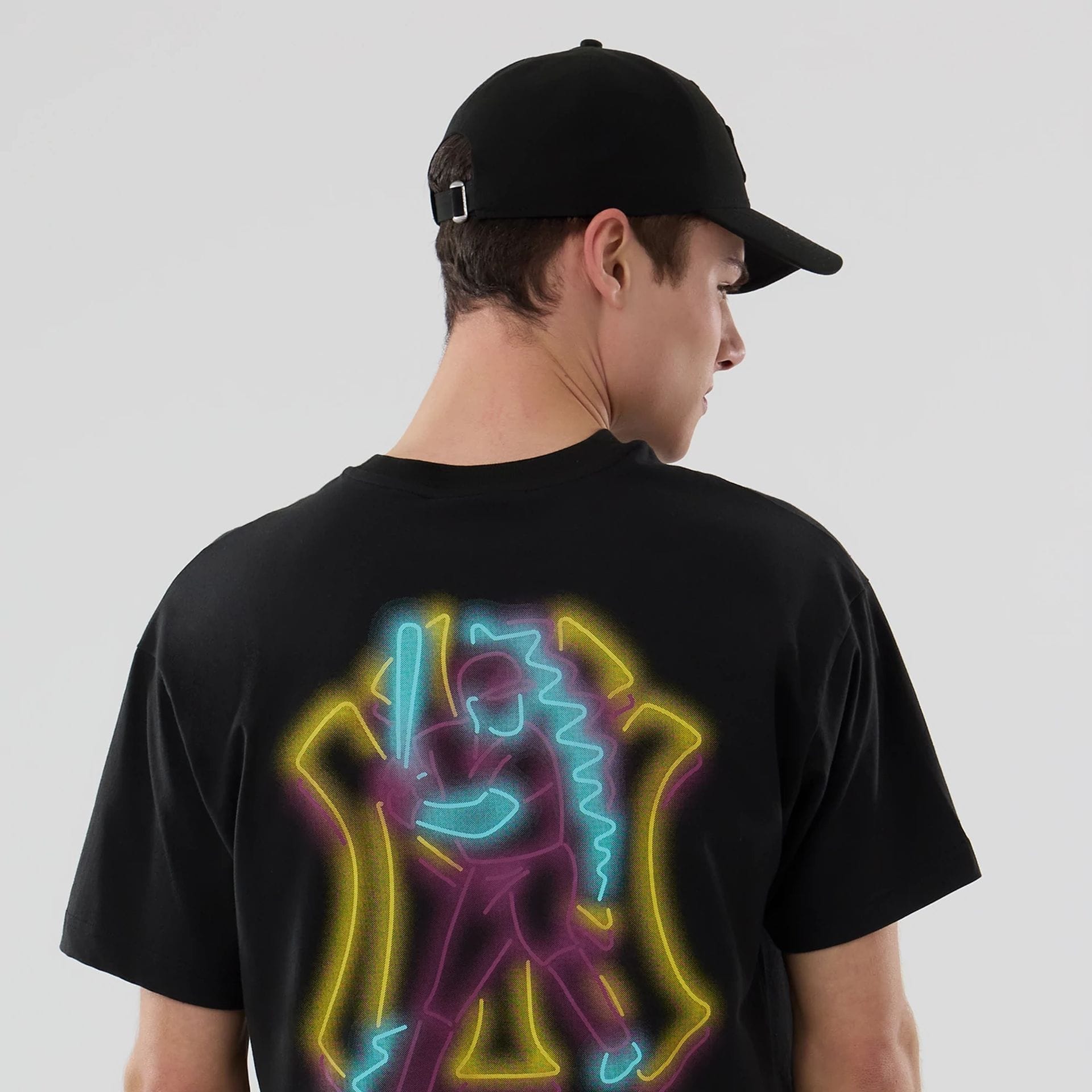 New York Yankees MLB Neon Light Black T-Shirt - Image 4