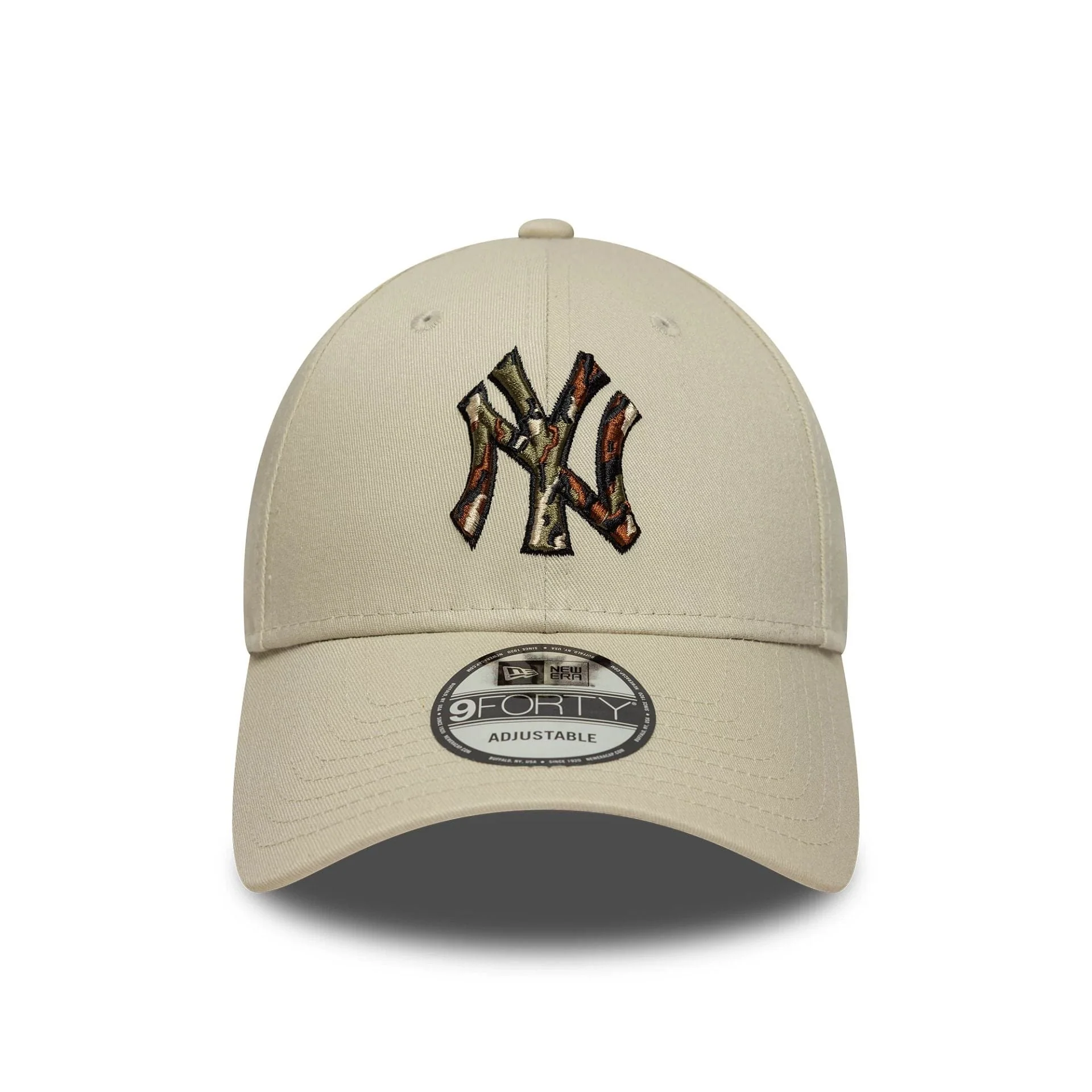 New York Yankees MLB Outline Camo Cream 9FORTY Cap - Image 2