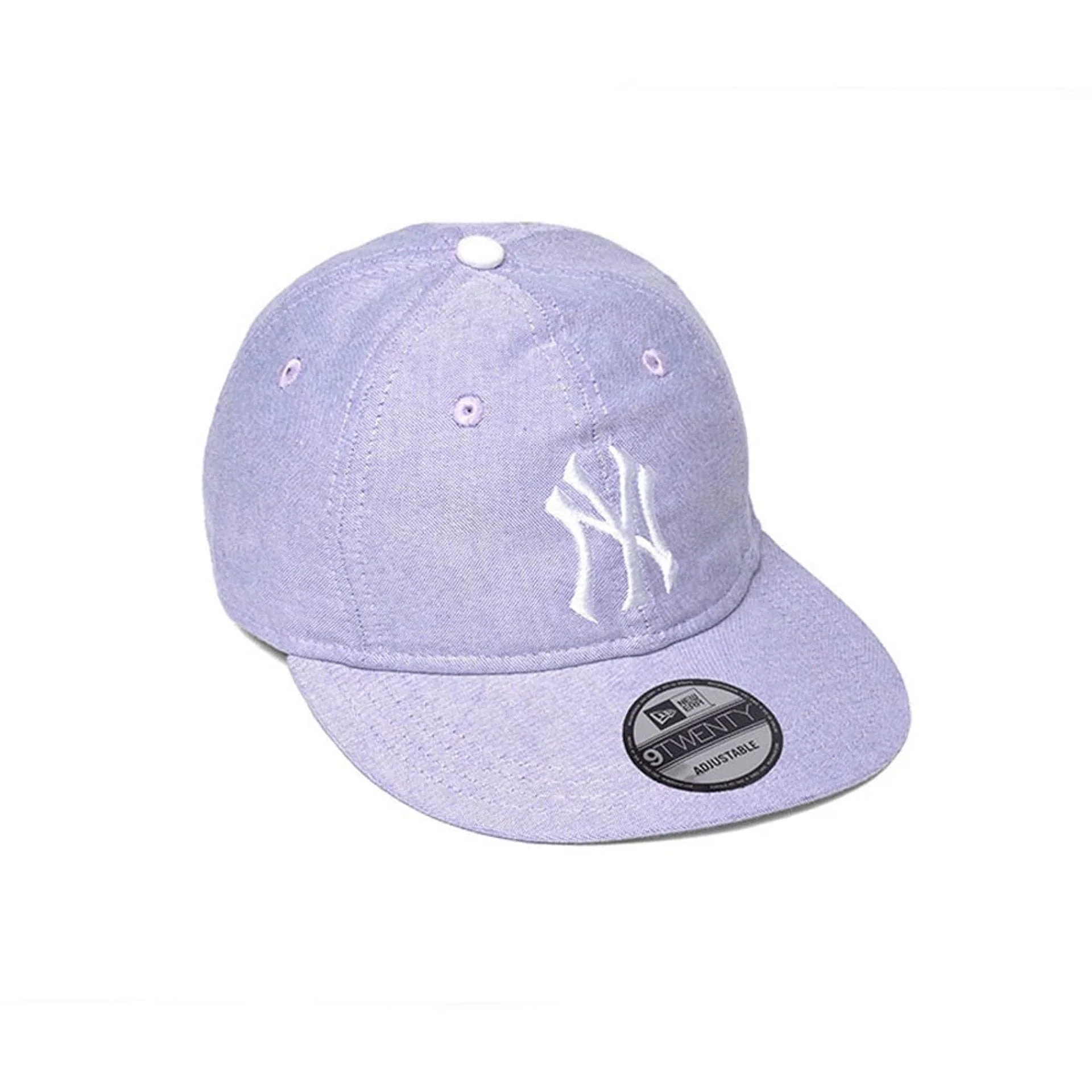 New York Yankees MLB Oxford Pastel Purple 9TWENTY Long Visor Adjustable Cap - Image 4