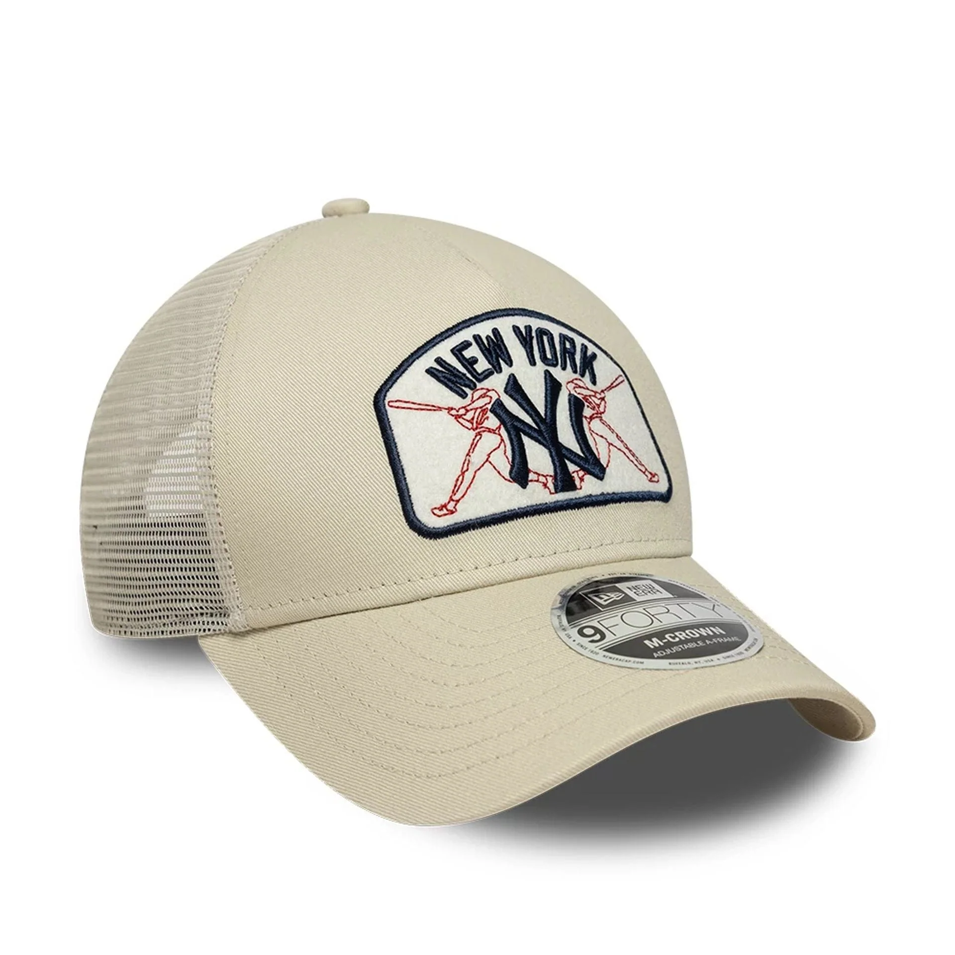 New York Yankees MLB Patch Cream 9FORTY M-Crown A-Frame Trucker Adjustable Cap - Image 3