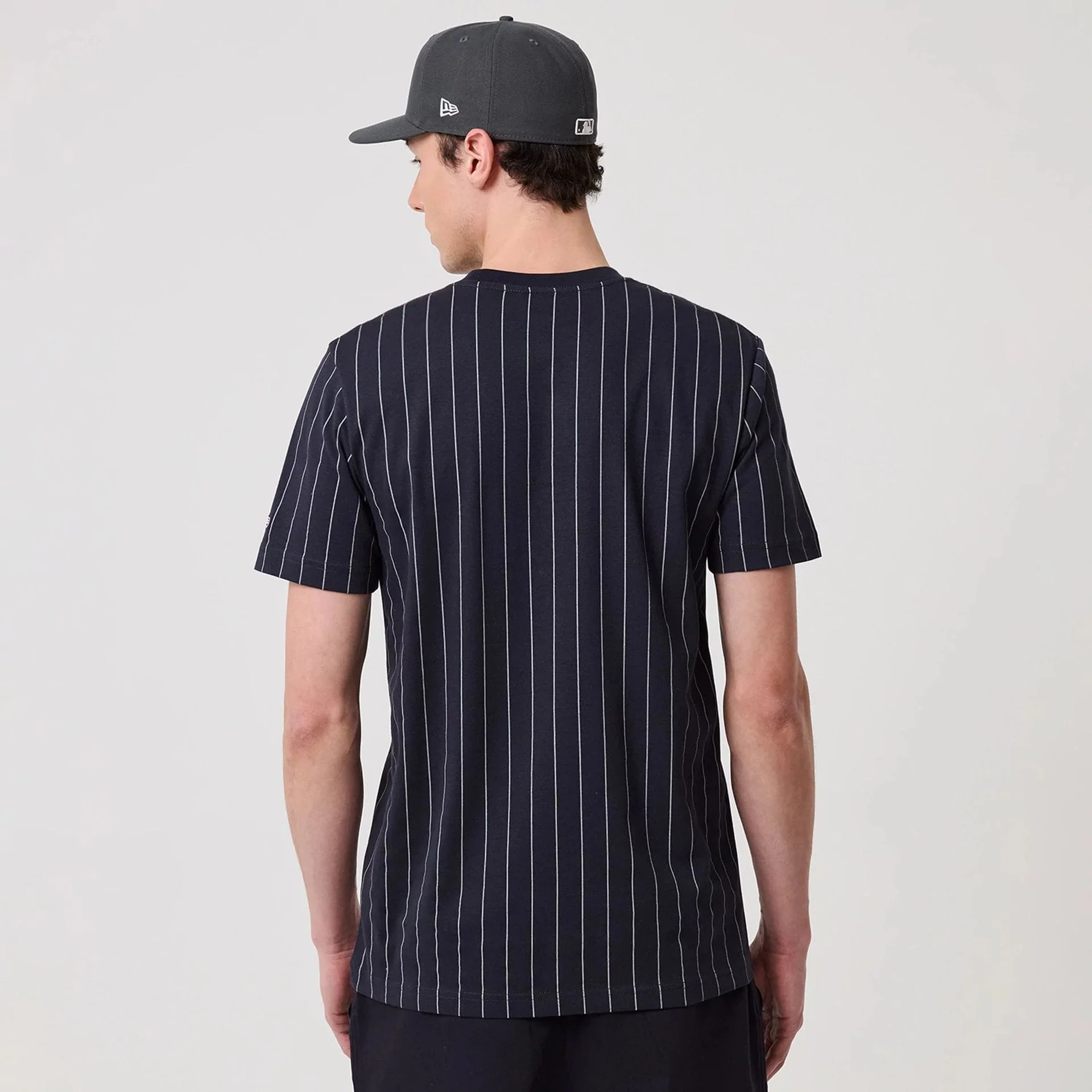 New York Yankees MLB Pinstripe Navy T-Shirt - Image 2