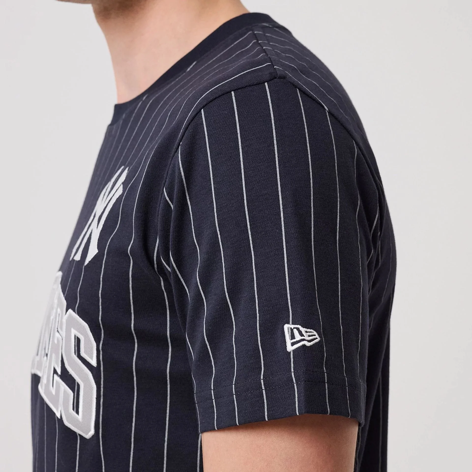New York Yankees MLB Pinstripe Navy T-Shirt - Image 6