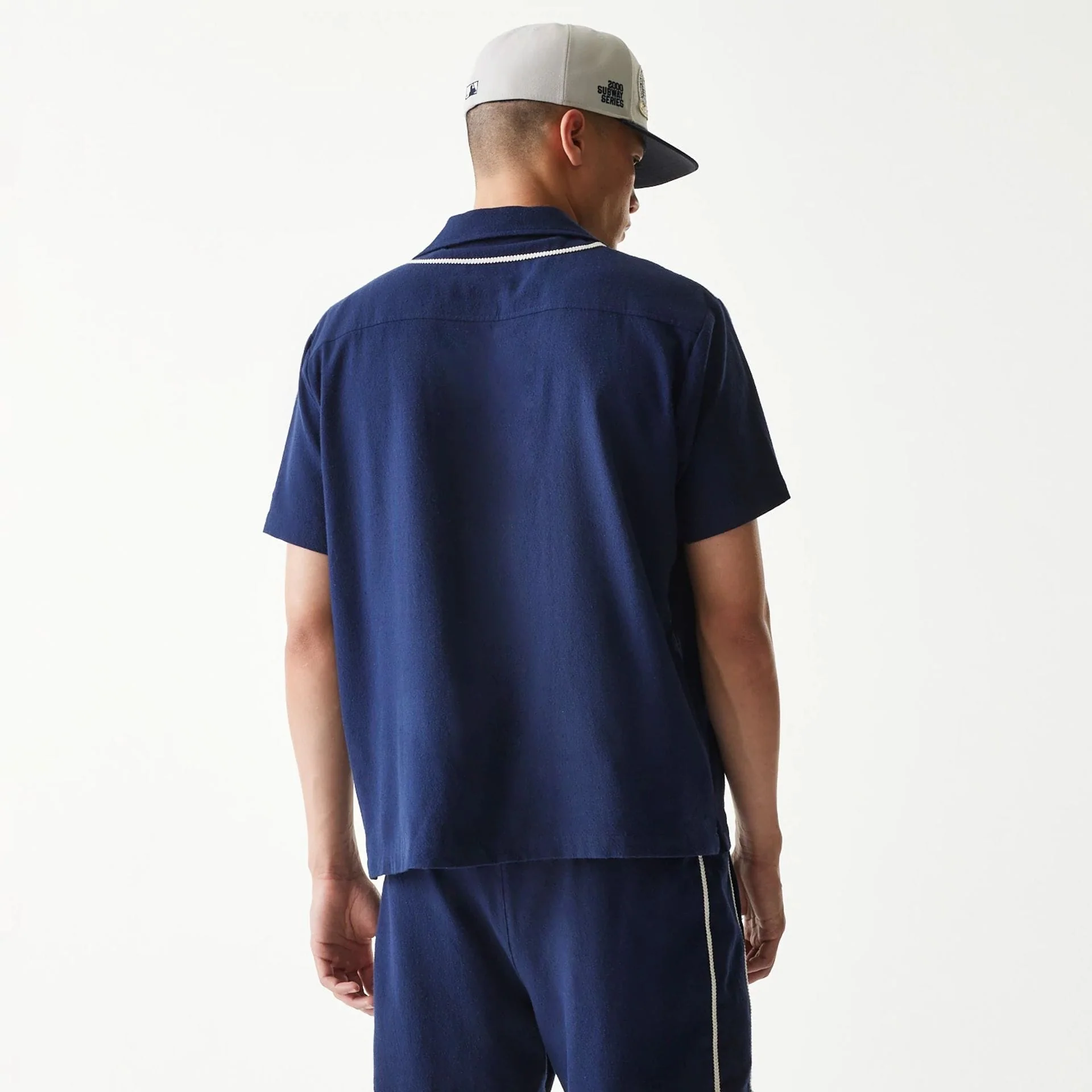 New York Yankees MLB Piping Navy Short Sleeve Shirt - Image 2