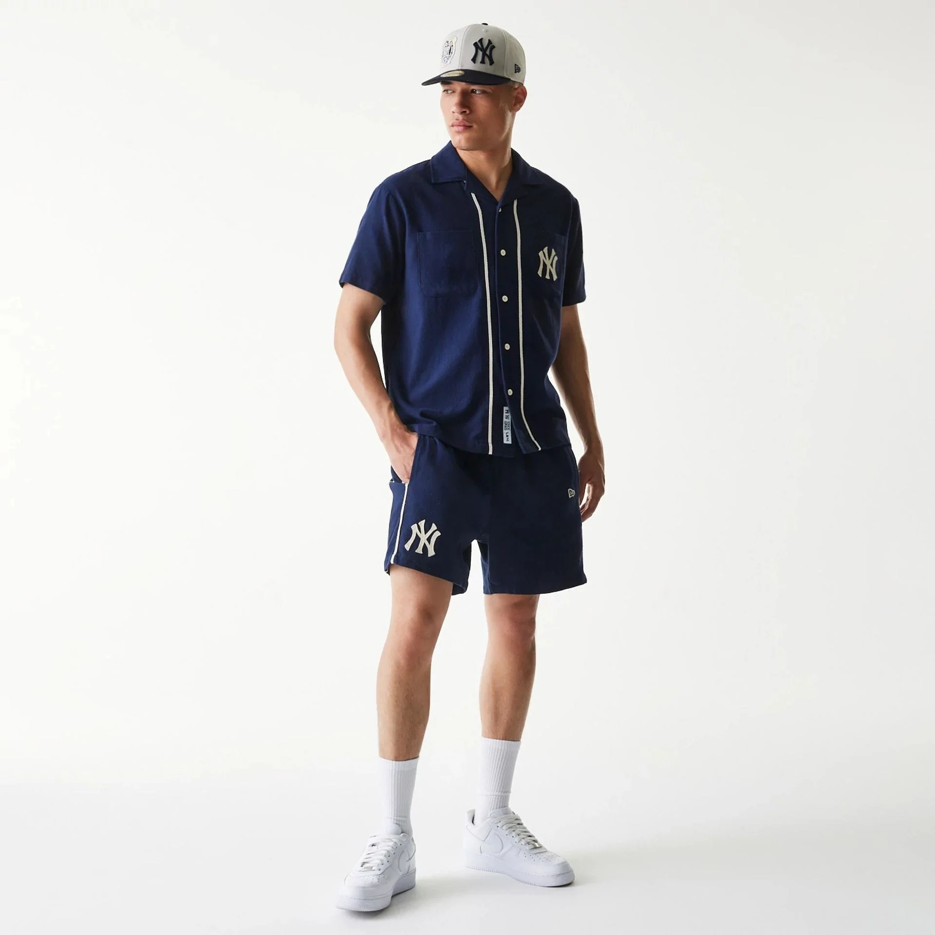 New York Yankees MLB Piping Navy Shorts - Image 7
