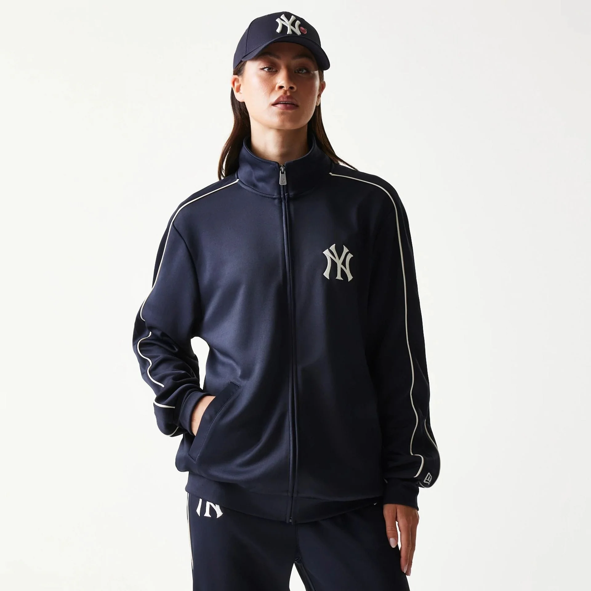New York Yankees MLB Piping Navy Track Jacket - Image 4
