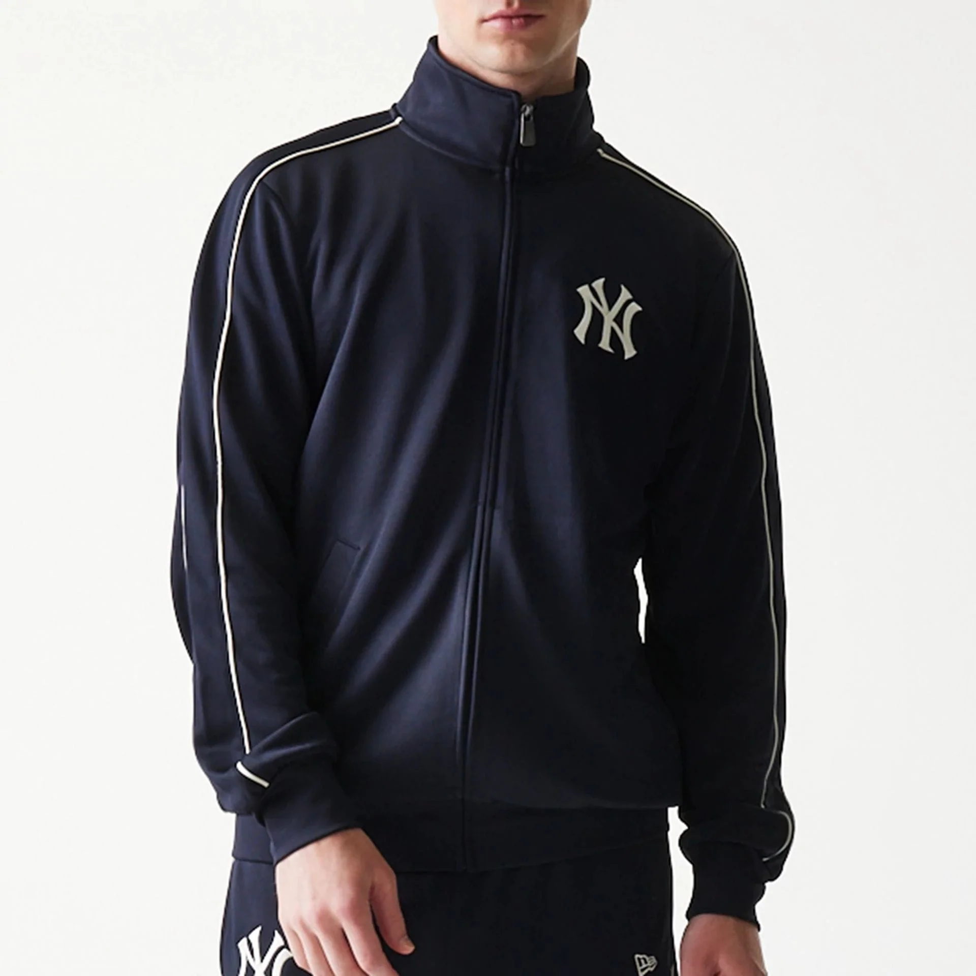 New York Yankees MLB Piping Navy Track Jacket - Image 8