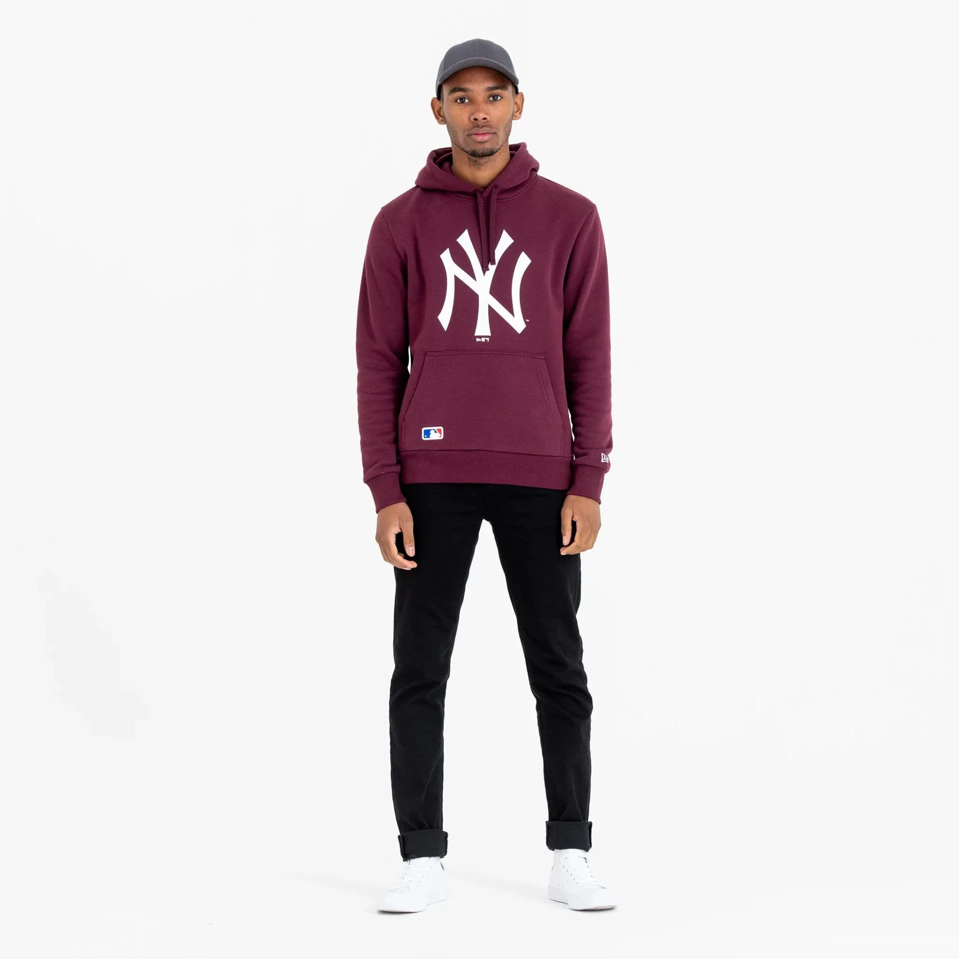 New York Yankees MLB Regular Dark Purple Pullover Hoodie - Image 3
