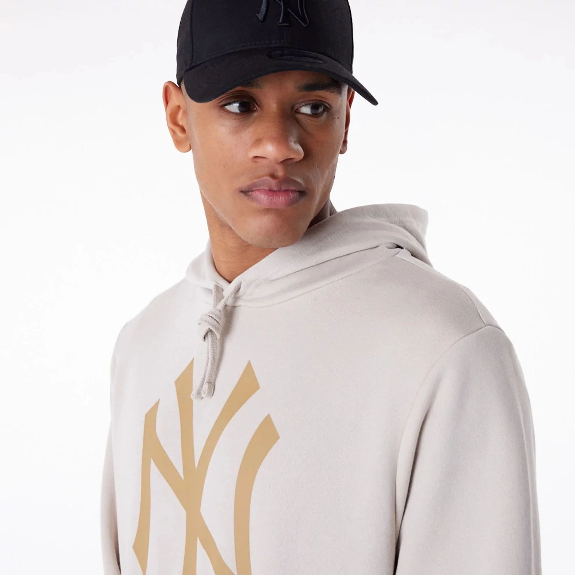 New York Yankees MLB Regular Light Beige Pullover Hoodie - Image 2