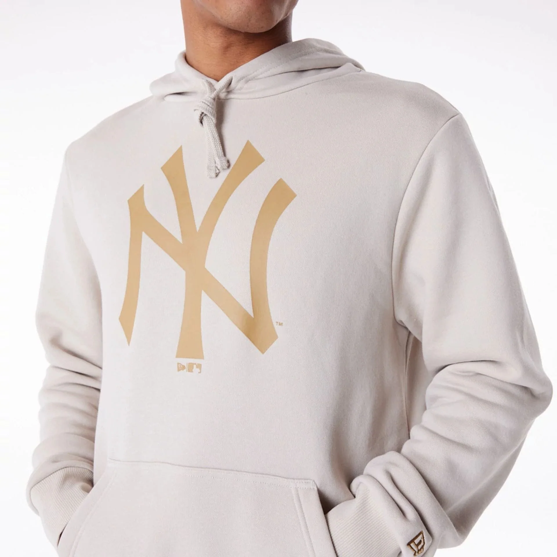 New York Yankees MLB Regular Light Beige Pullover Hoodie - Image 5