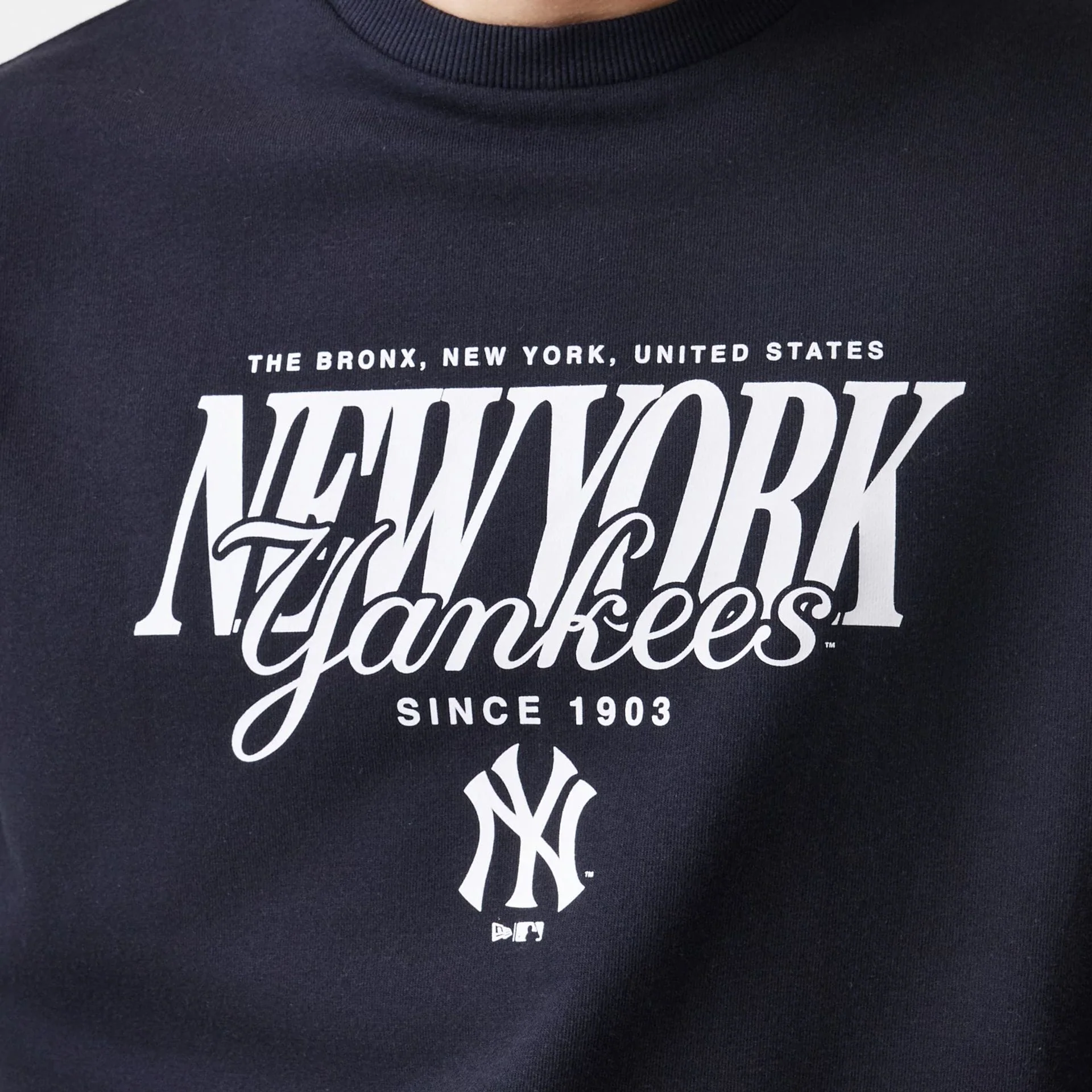 New York Yankees MLB Script Black Crew Neck Sweater - Image 6