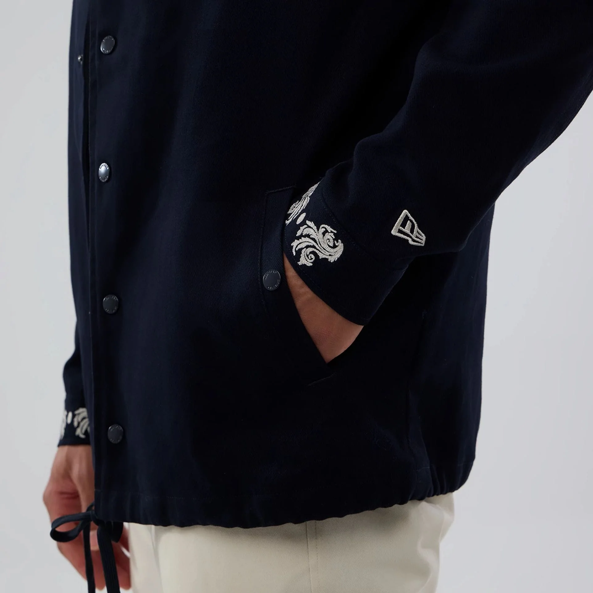 New York Yankees MLB Script Navy Coach Jacket - Image 5